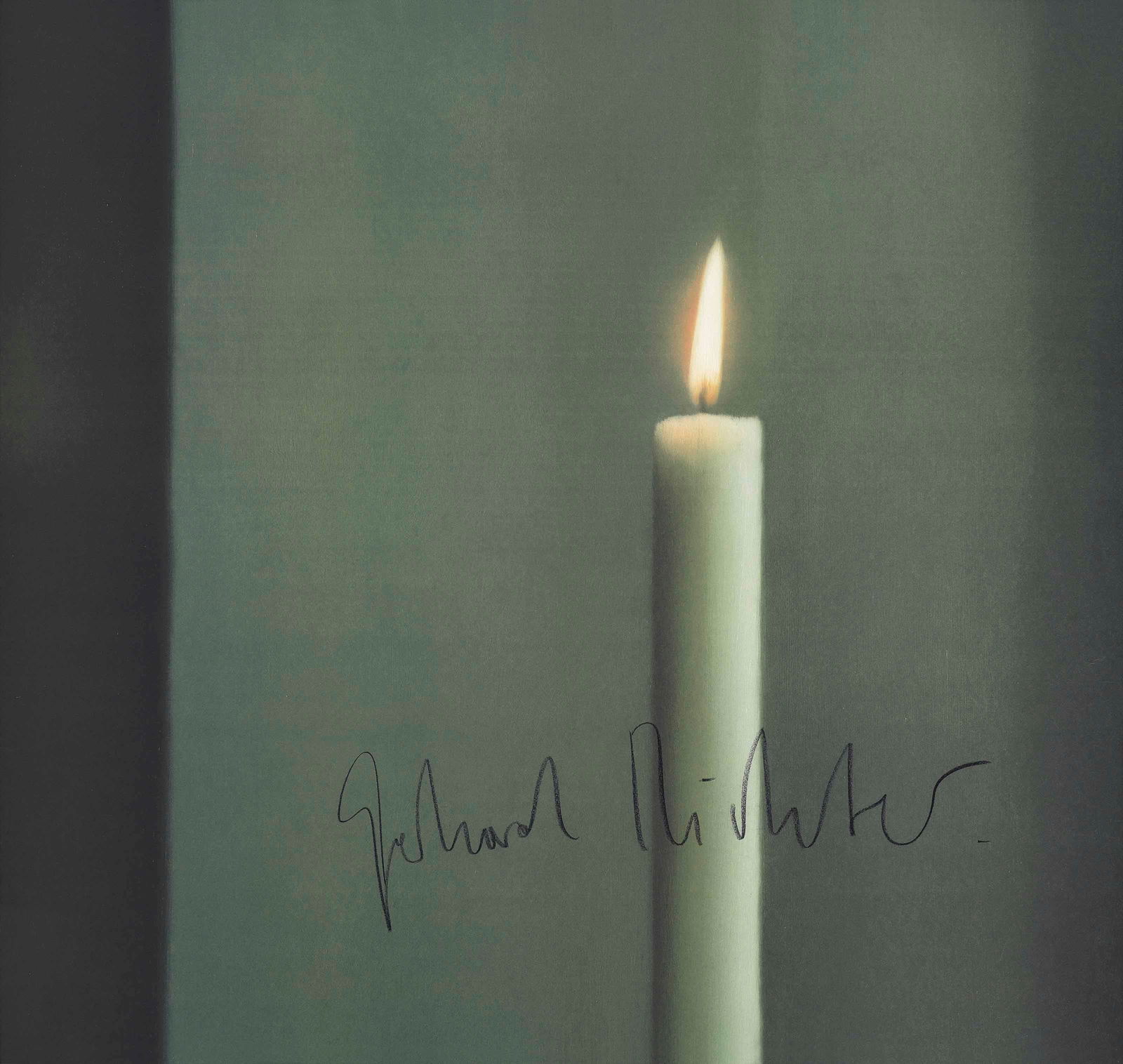 GERHARD RICHTER KERZE PRINT: Gerhard Richter Kerze Print measuring at 35x37 inches. Plate signed. printed later.