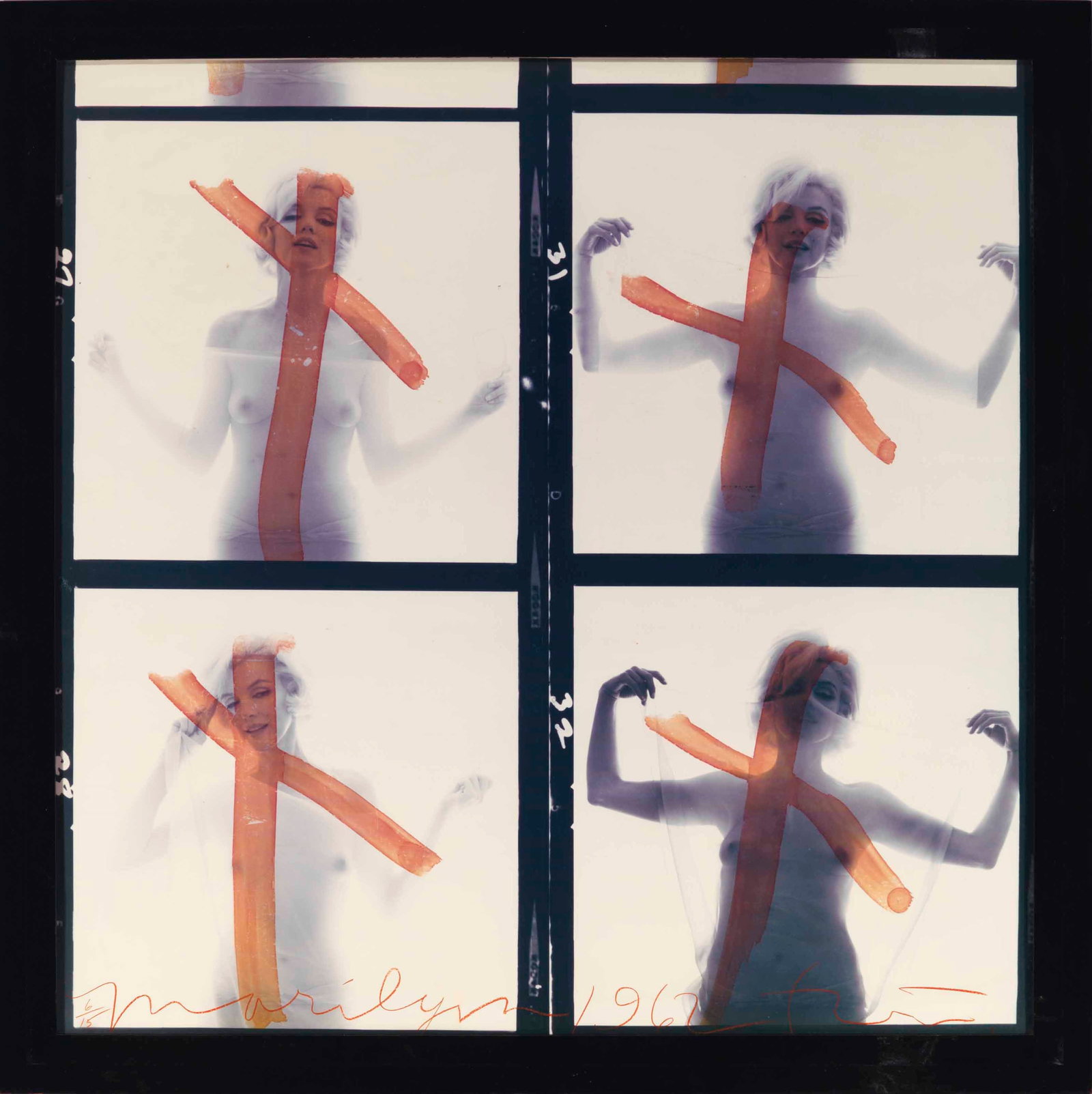 MARILYN MONROE CRUCIFIC IV PRINT: Marilyn Monroe Crucifix IV Print measuring at 30x30 inches. Printed later.