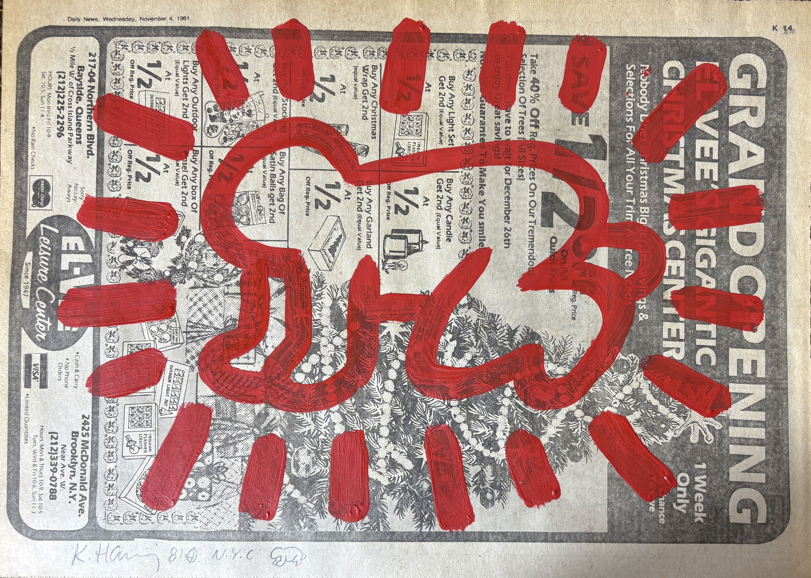 KEITH HARING BABY NEWS PAPER (1 of 2)
