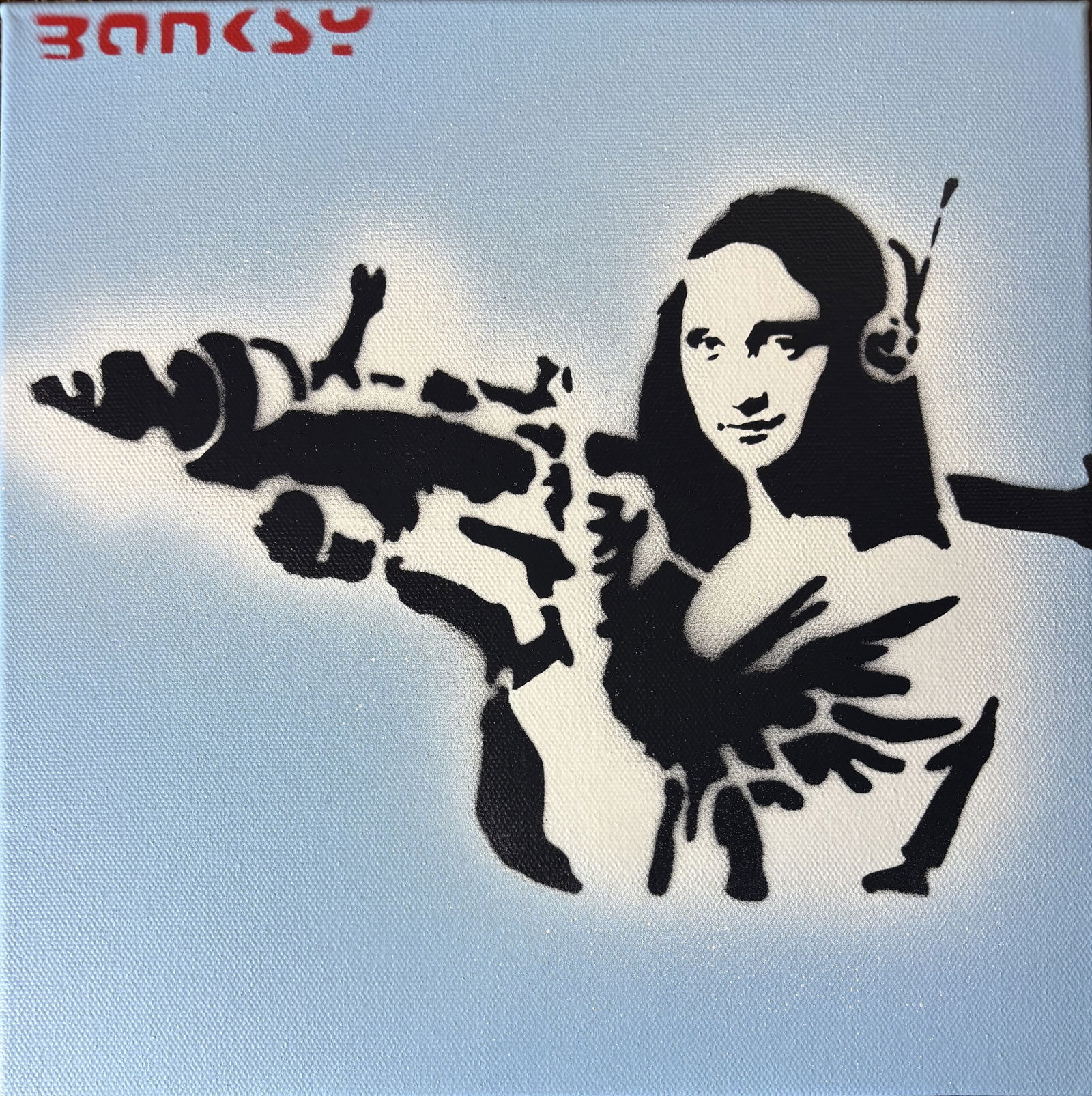 BANKSY 'LISA WITH A ROCKET LAUNCHER' CANVAS (1 of 3)