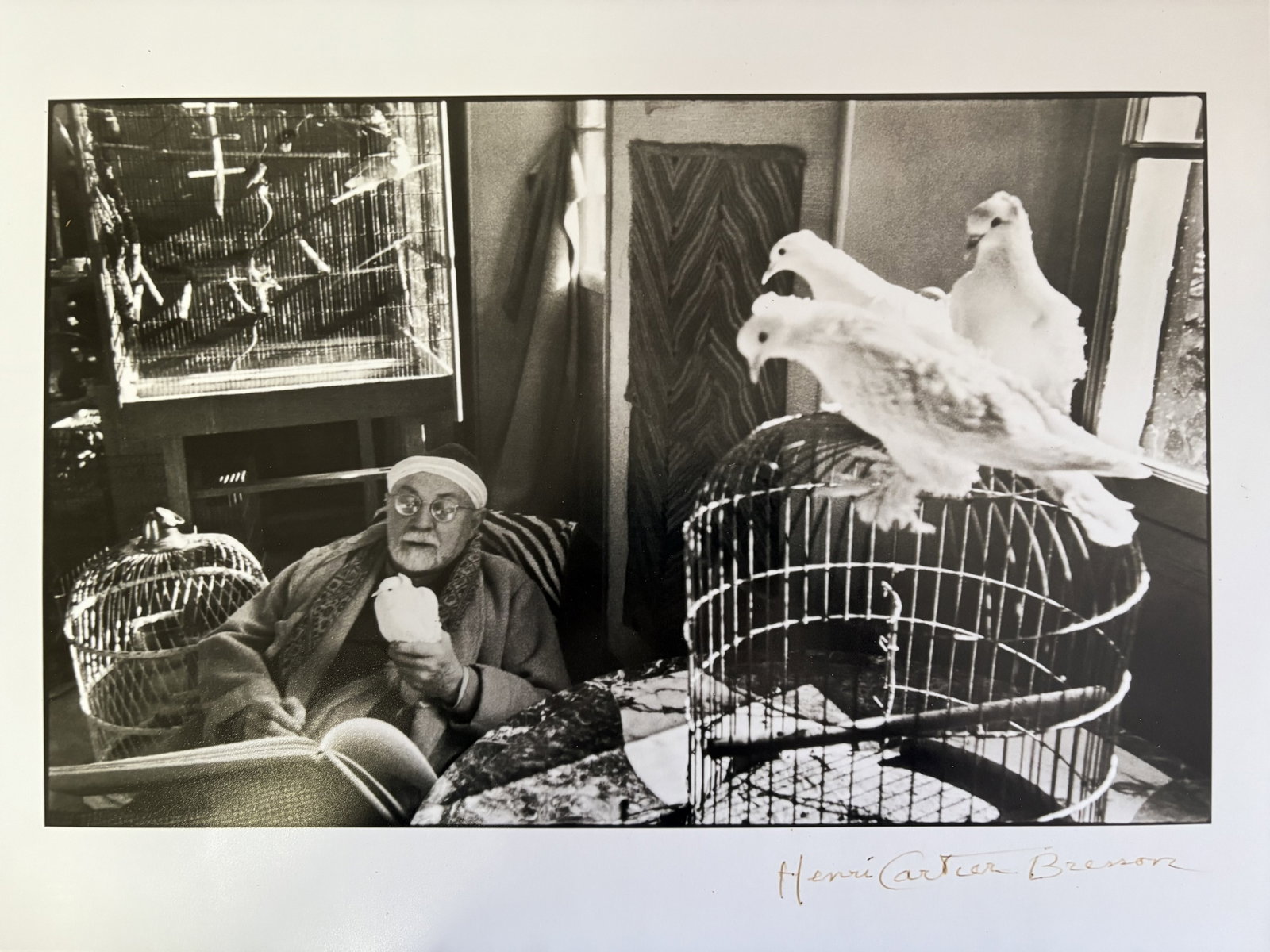 HENRI CARTIER UNTITLED PRINT: Henri Cartier untitled Print mounted to board measuring at 12x18 inches. Plate signed. Printed later.