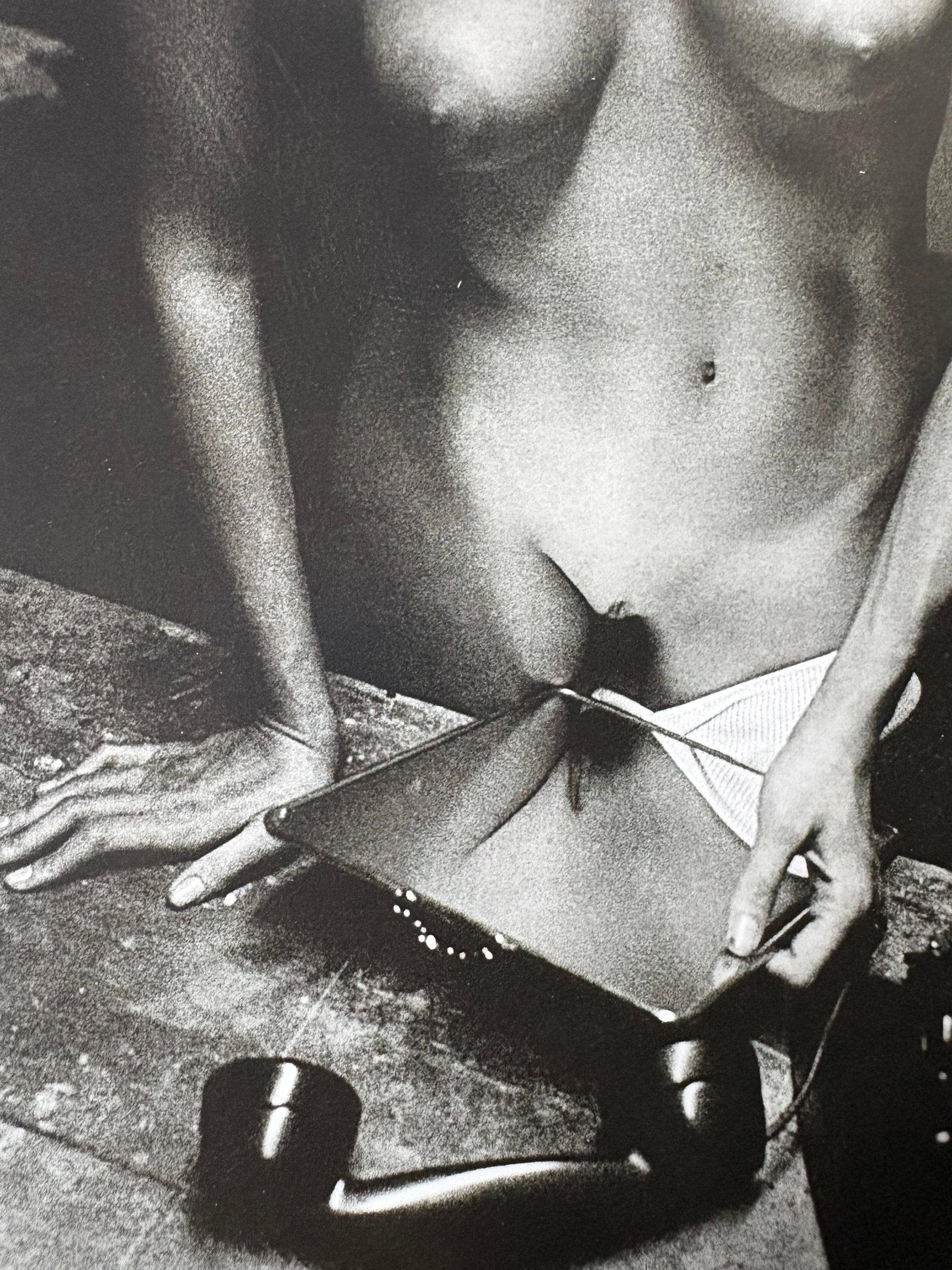 HELMUT NEWTON MIRROR PRINT: Helmut Newton Mirror Print mounted to board measuring at 6.5x8.5 inches