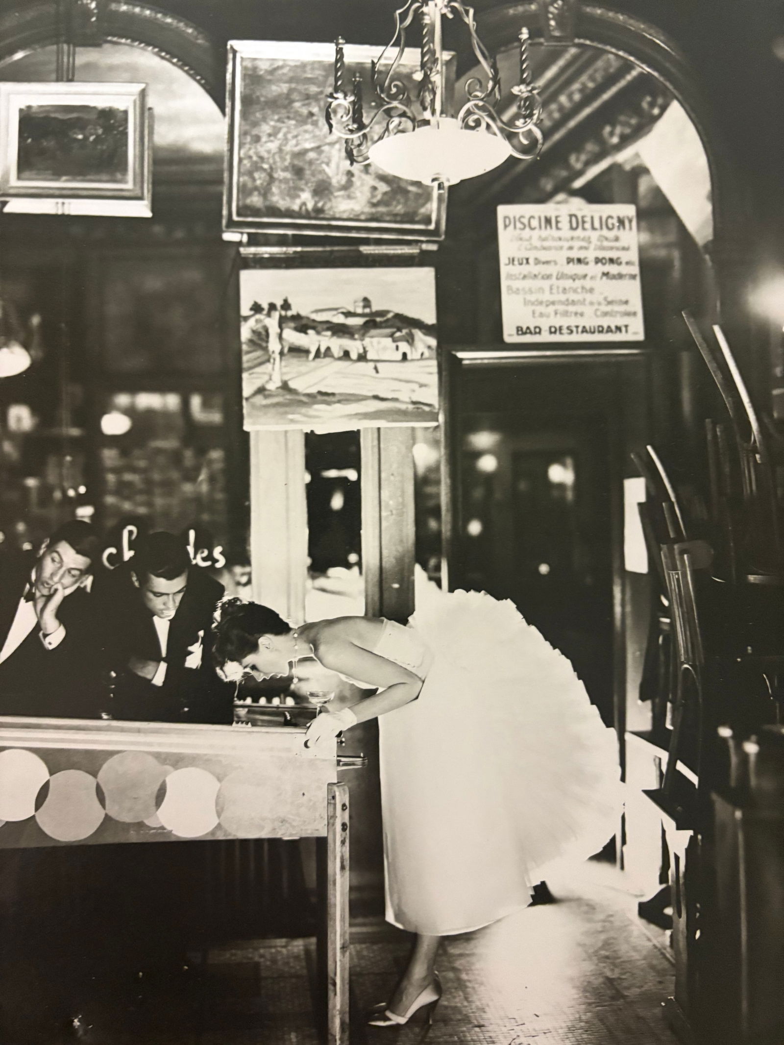 RICHARD AVEDON PINBALL DUOTONE PRINT: Richard Avedon Pinball Duotone Print mounted to board measuring at 8.25x10.5 inches