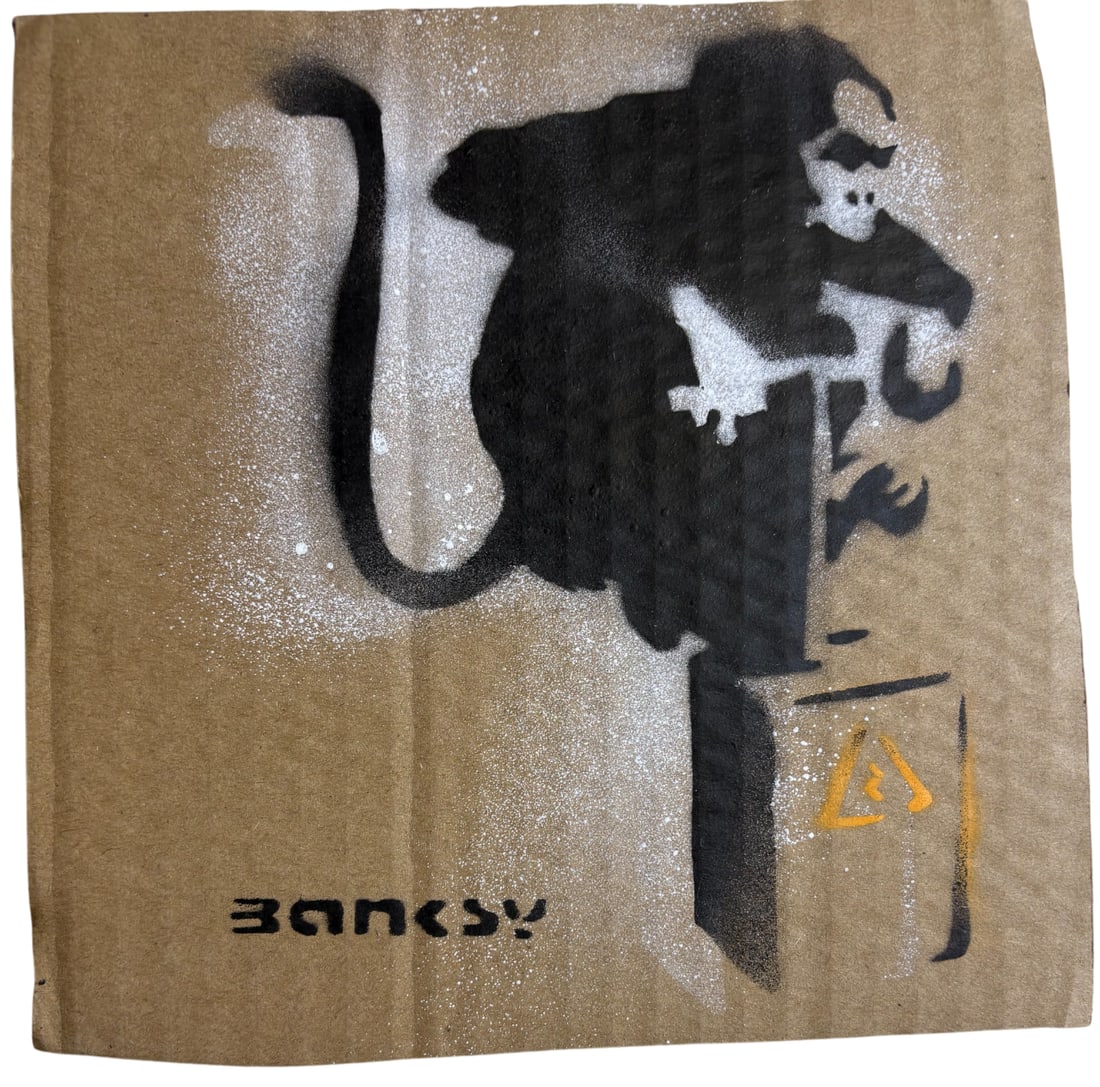 BANKSY EXPLOSIVE MONKEY CARDBOARD STENCIL (1 of 3)
