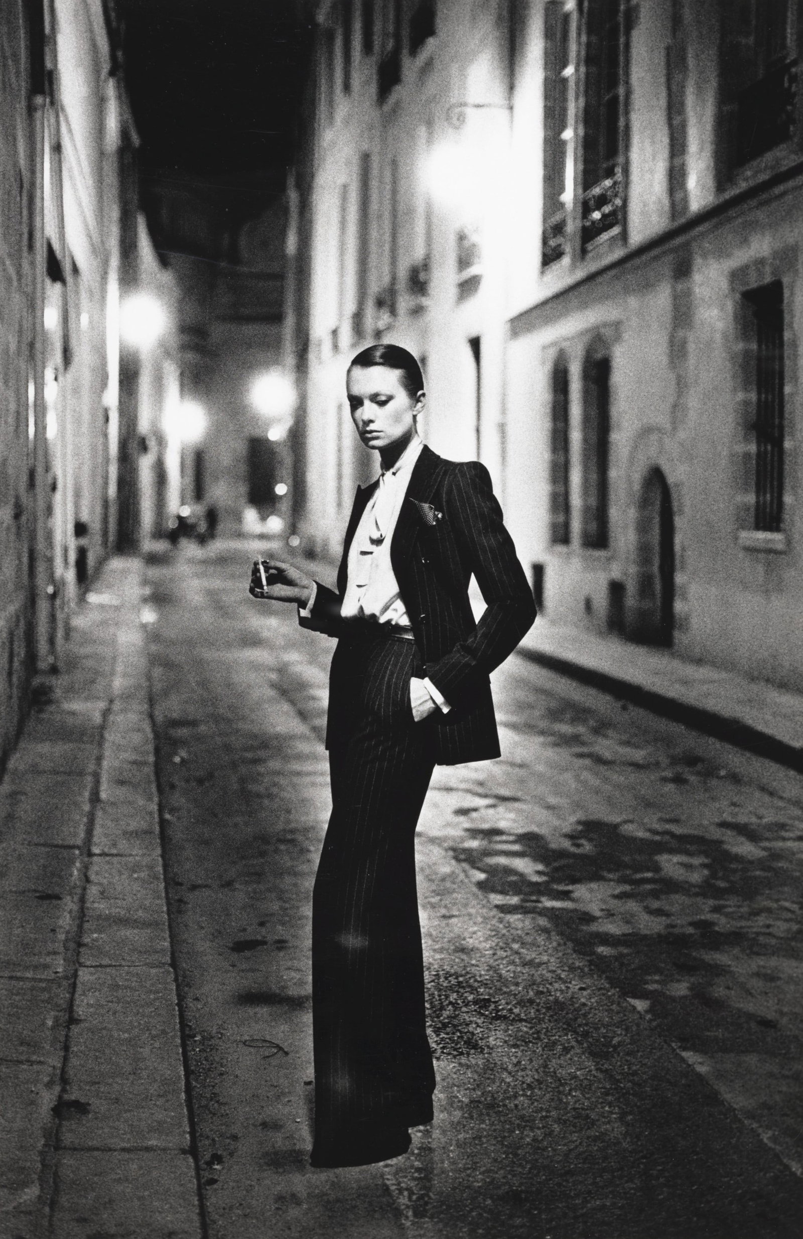 HELMUT NEWTON YVES ST LAURENT PRINT: Helmut Newton Yves St Laurent Print mounted to board measuring at 20x24 inches. Printed later.