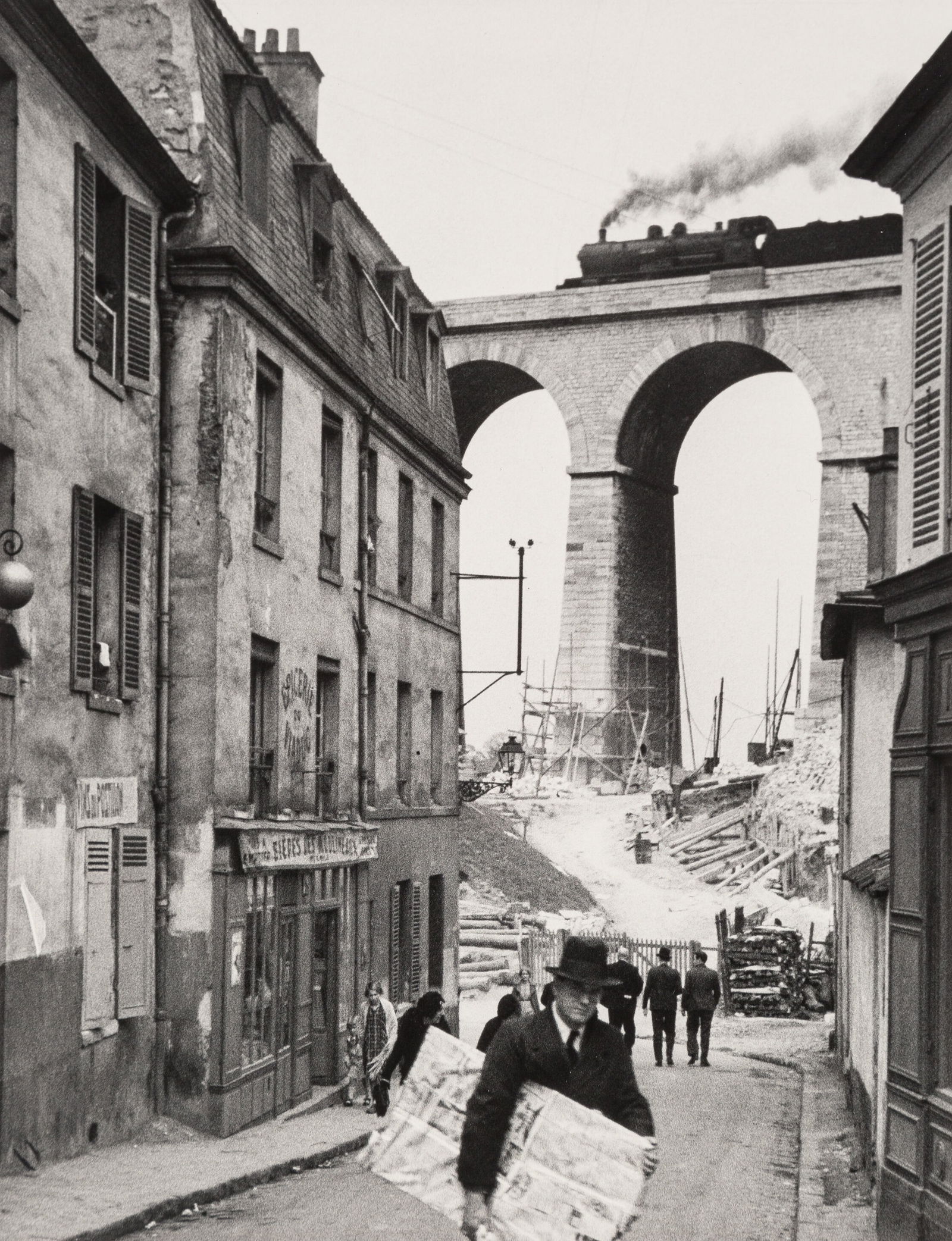 ANDRE KERTESZ MEUDON FRANCE PRINT: Andre Kertesz Meudon France Print mounted to board measuring at 7.75x9.5 inches. Printed later.