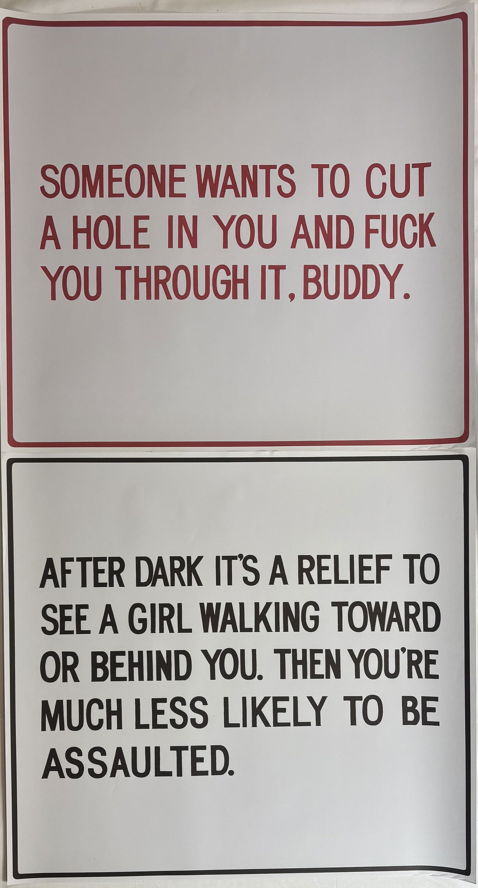 JENNY HOLZER QUOTE OFFSET LITHO: Jenny Holzer Quote Offset Lithographs measuring at 21x23 inches each.