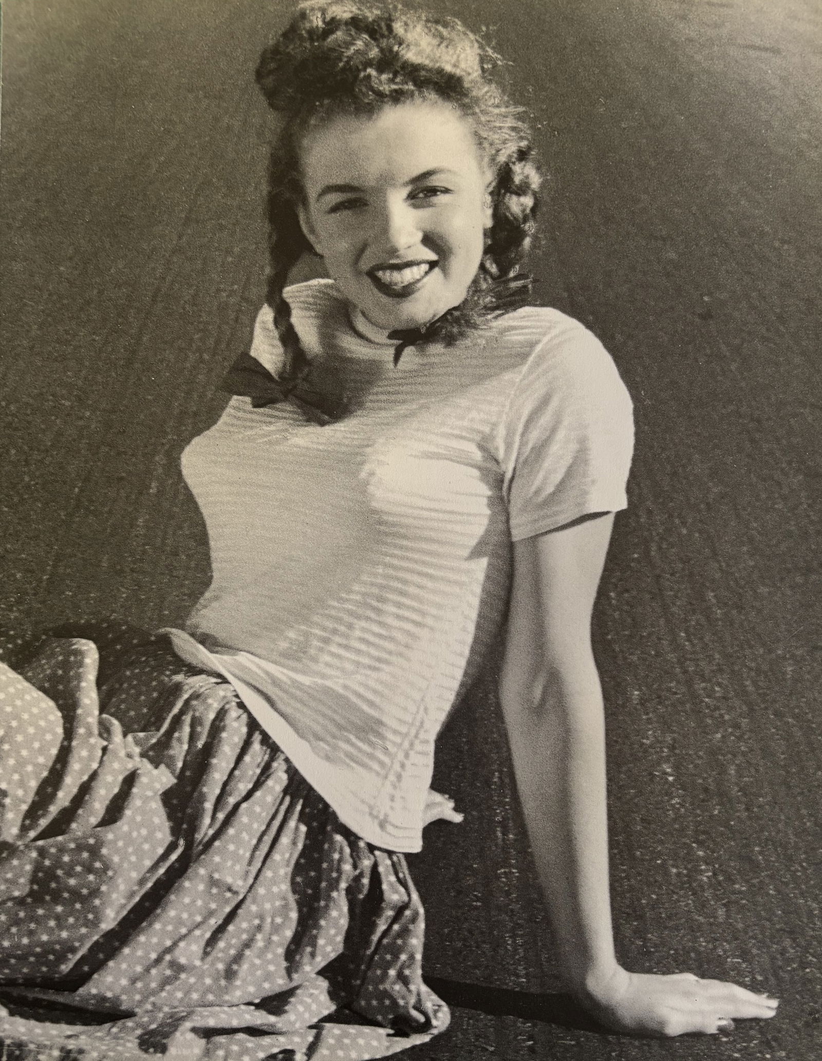 ANDRE D MARILYN MONROE DUOTONE PRINT: Andre D Marilyn Monroe Duotone Print mounted to board measuring at 9.5x12.25 inches