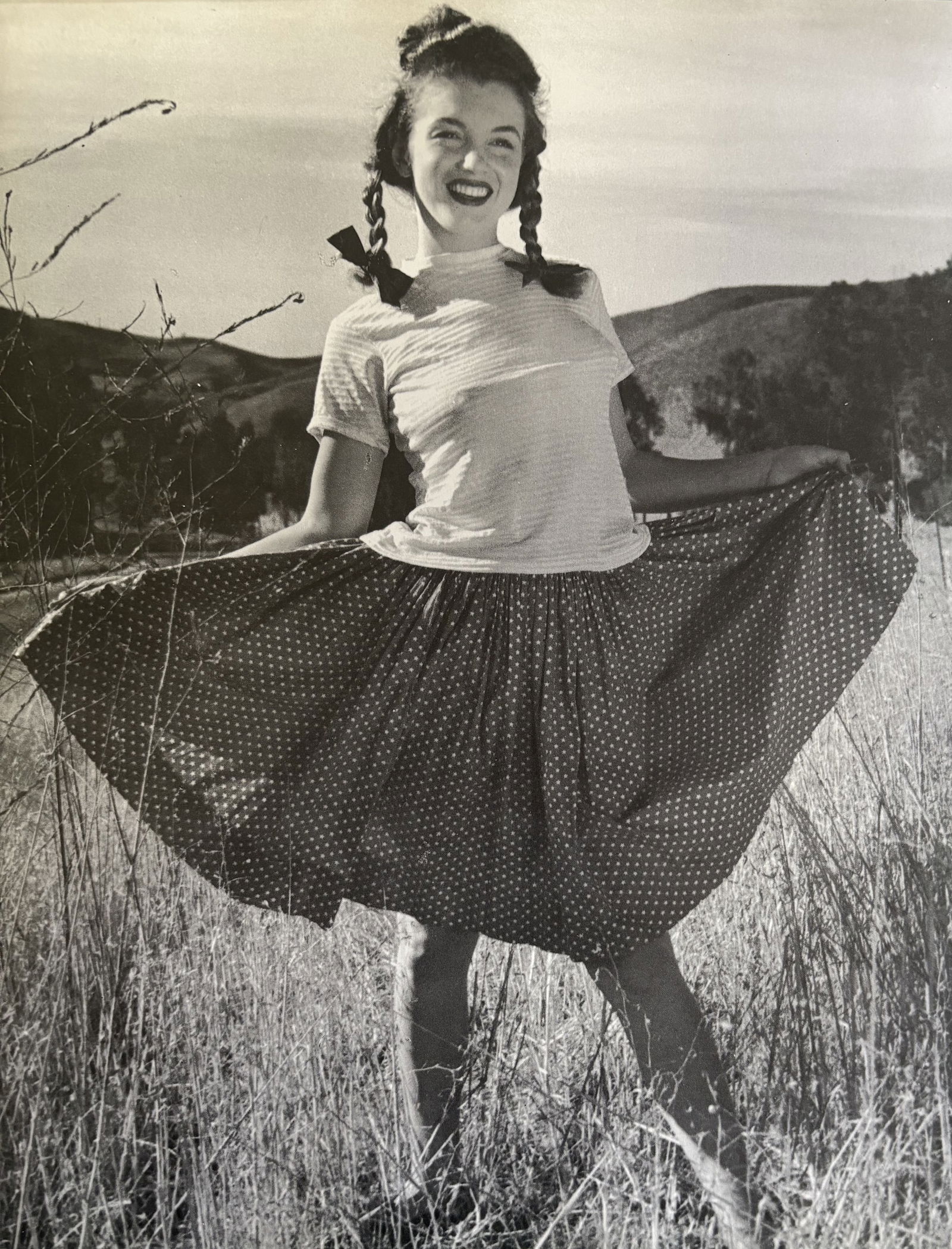 ANDRE D MARILYN MONROE DUOTONE PRINT: Andre D Marilyn Monroe Duotone Print mounted to board measuring at 9.5x12.25 inches