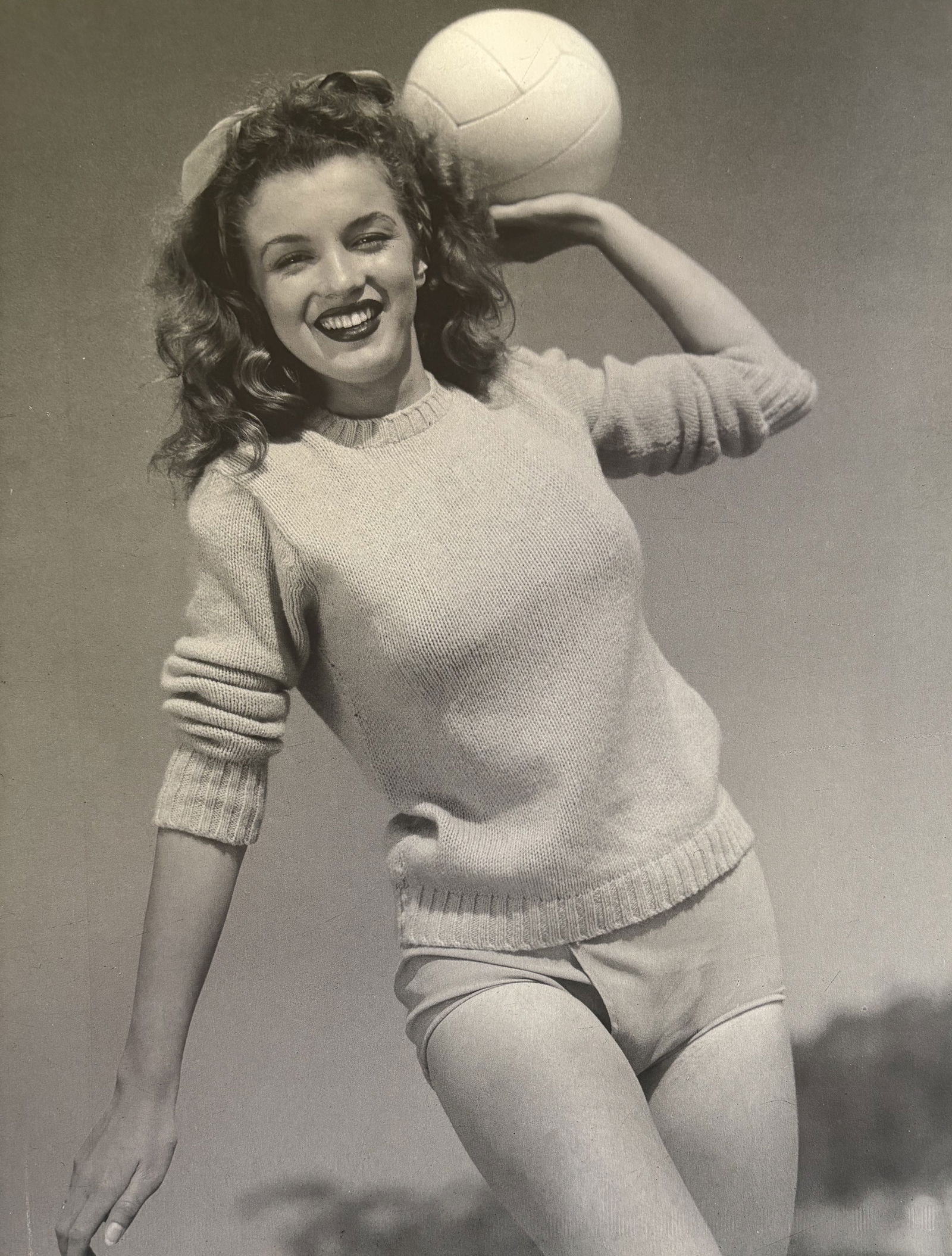 ANDRE D MARILYN MONROE DUOTONE PRINT: Andre D Marilyn Monroe Duotone Print mounted to board measuring at 9.5x12.25 inches