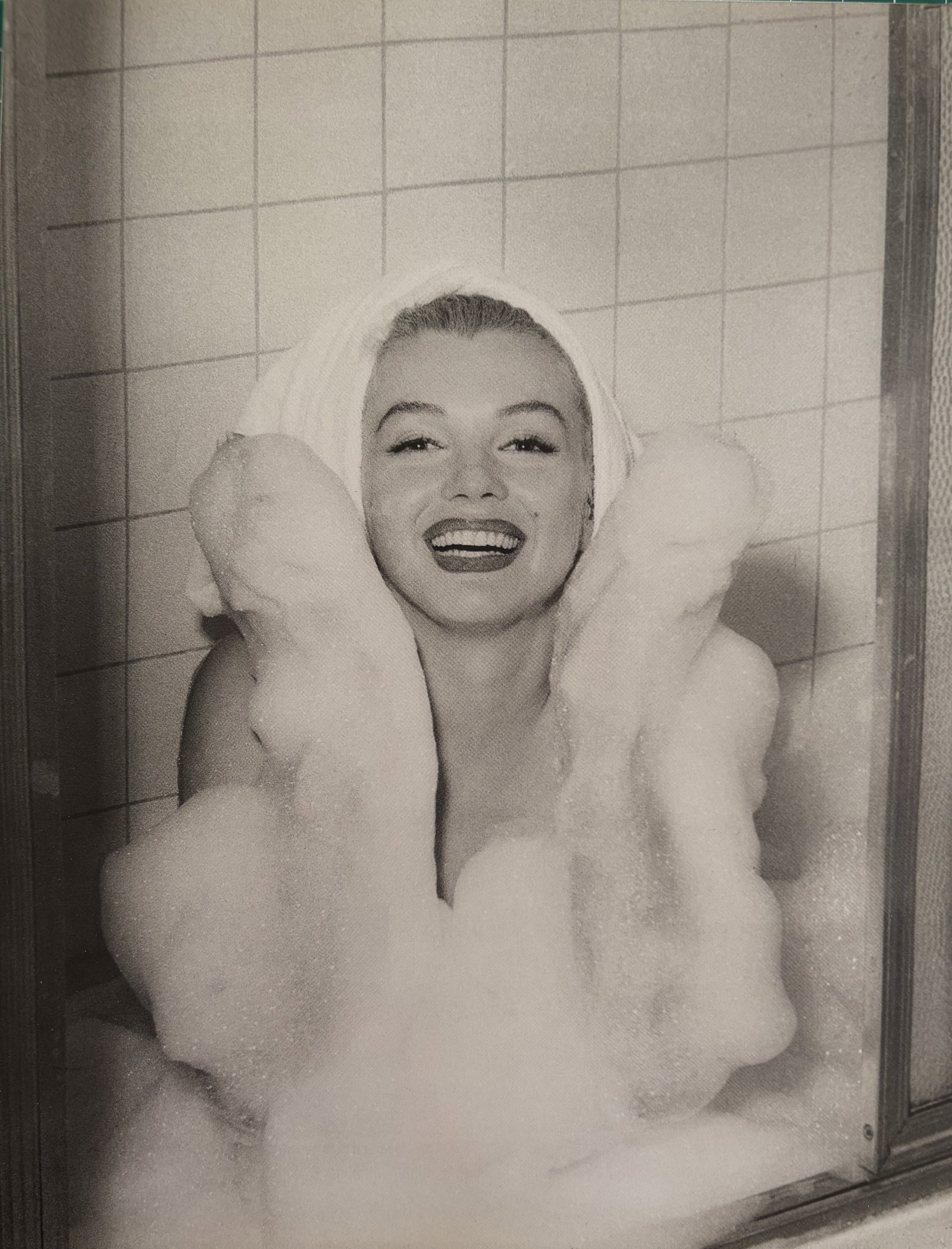 ANDRE D MARILYN MONROE DUOTONE PRINT: Andre D Marilyn Monroe Duotone Print mounted to board measuring at 9.25x11.75 inches