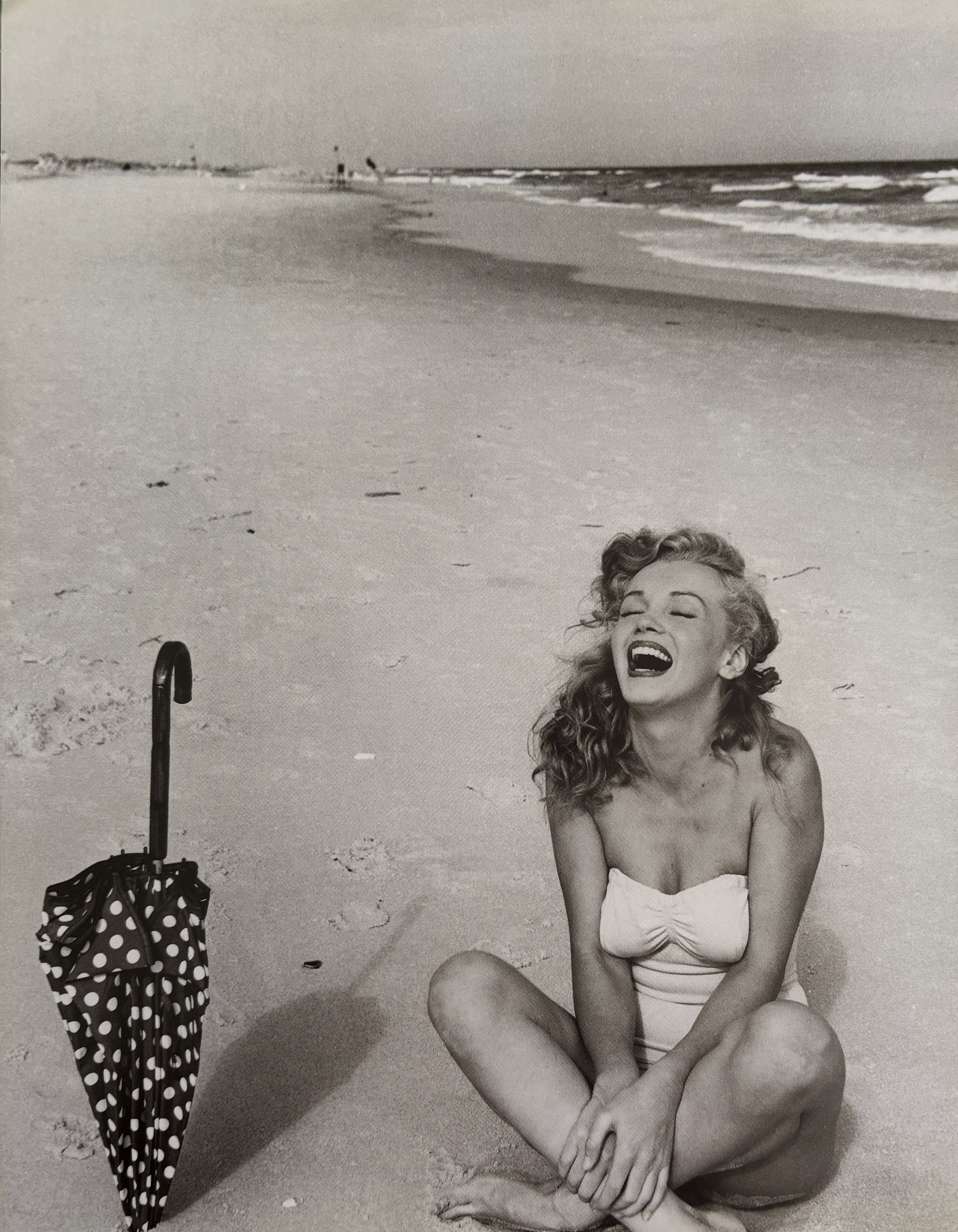 ANDRE D MARILYN MONROE DUOTONE PRINT: Andre D Marilyn Monroe Duotone Print mounted to board measuring at 9.25x11.75 inches