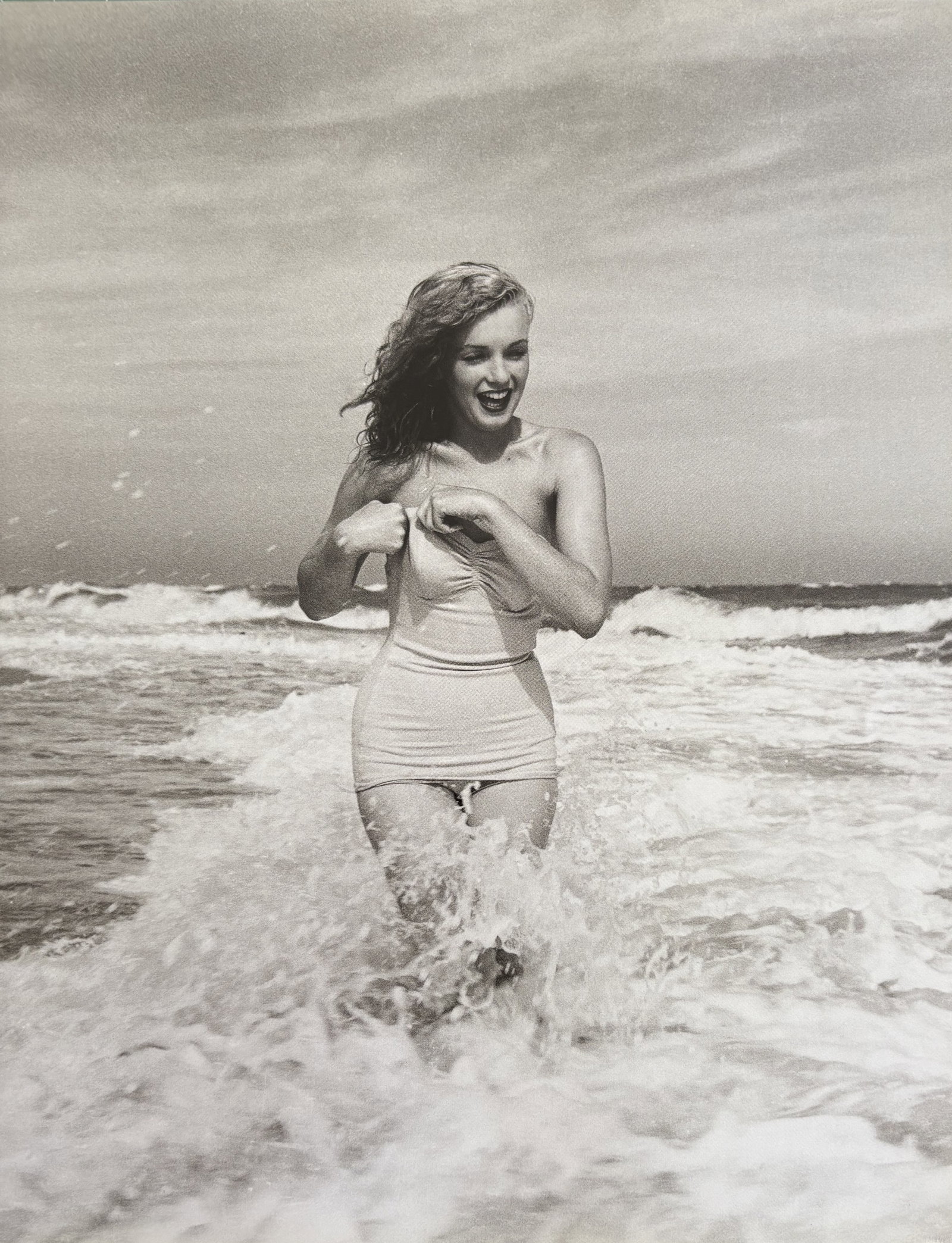 ANDRE D MARILYN MONROE DUOTONE PRINT: Andre D Marilyn Monroe Duotone Print mounted to board measuring at 9.25x11.75 inches
