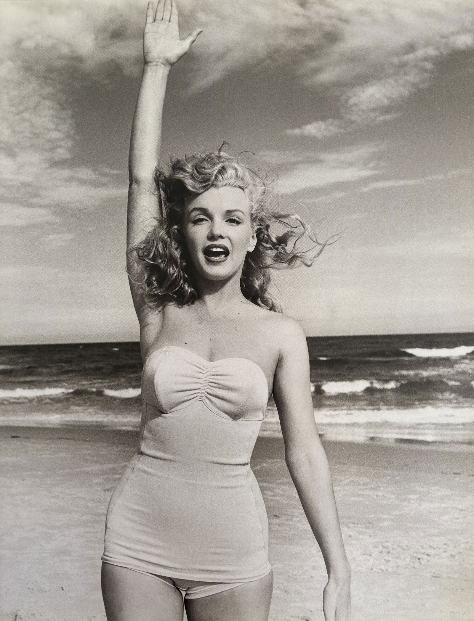 ANDRE D MARILYN MONROE DUOTONE PRINT: Andre D Marilyn Monroe Duotone Print mounted to board measuring at 9.25x11.75 inches