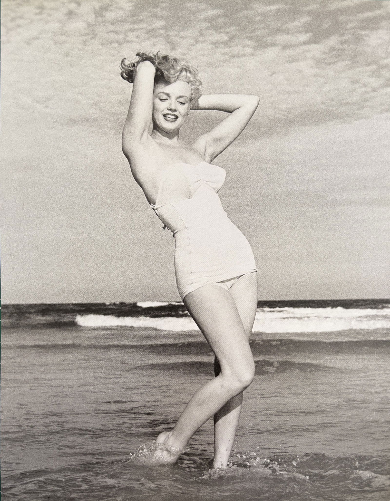 ANDRE D MARILYN MONROE DUOTONE PRINT: Andre D Marilyn Monroe Duotone Print mounted to board measuring at 9.25x11.75 inches