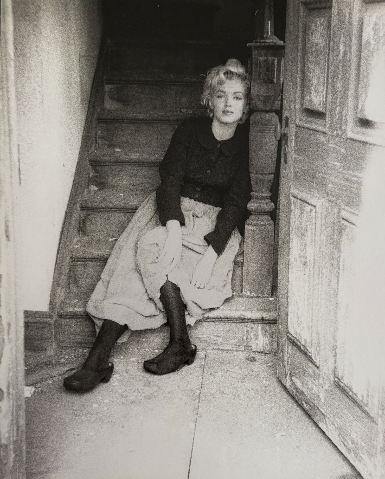 ANDRE D MARILYN MONROE DUOTONE PRINT: Andre D Marilyn Monroe Duotone Print mounted to board measuring at 9.25x11.75 inches