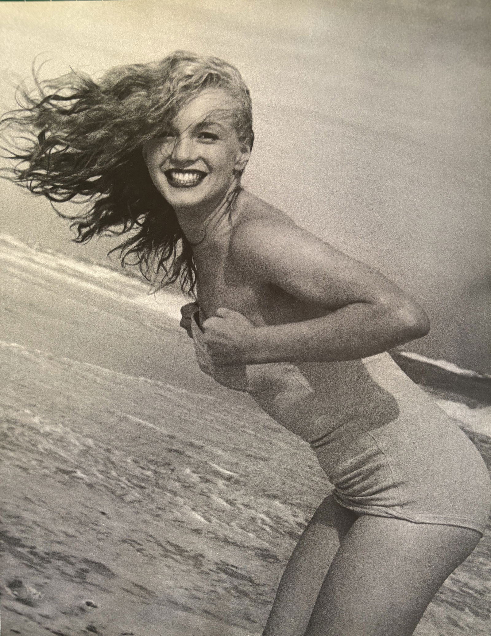 ANDRE D MARILYN MONROE DUOTONE PRINT: Andre D Marilyn Monroe Duotone Print mounted to board measuring at 9.25x11.75 inches