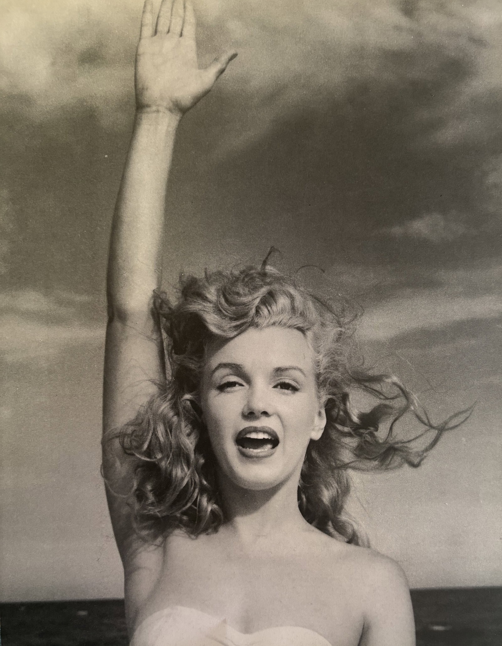 ANDRE D MARILYN MONROE DUOTONE PRINT: Andre D Marilyn Monroe Duotone Print mounted to board measuring at 9.25x11.75 inches