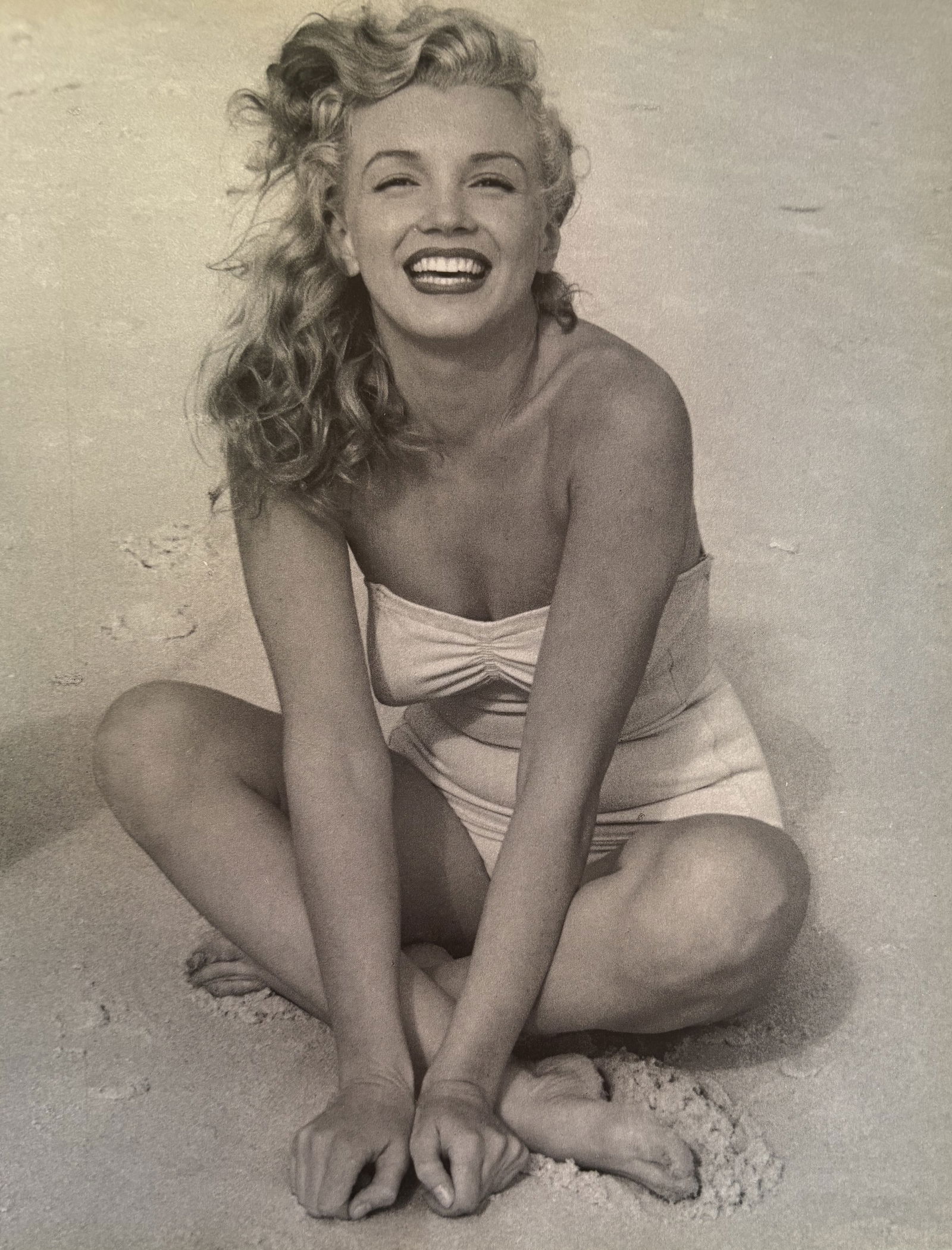 ANDRE D MARILYN MONROE DUOTONE PRINT: Andre D Marilyn Monroe Duotone Print mounted to board measuring at 9.25x11.75 inches