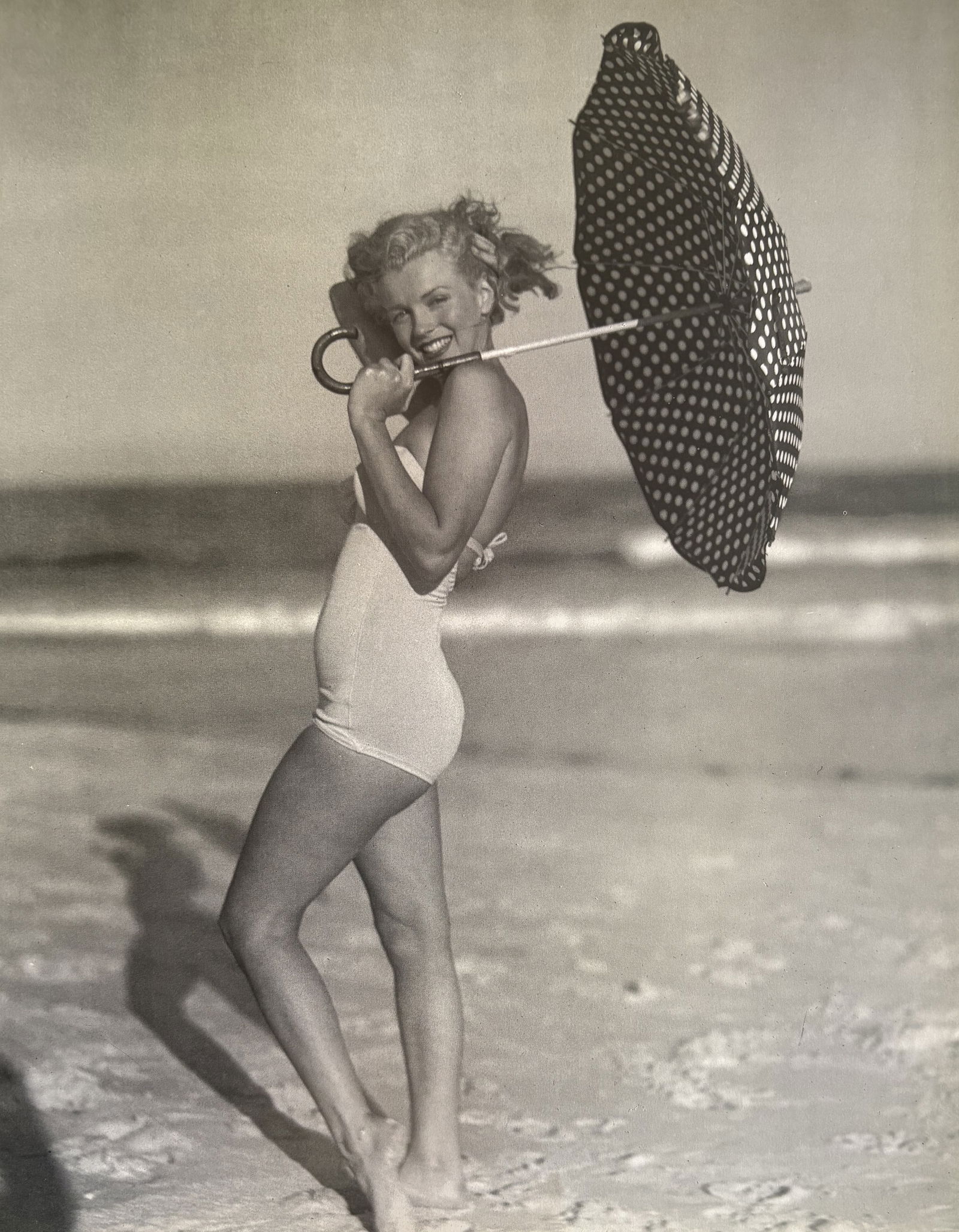 ANDRE D MARILYN MONROE DUOTONE PRINT: Andre D Marilyn Monroe Duotone Print mounted to board measuring at 9.25x11.75 inches