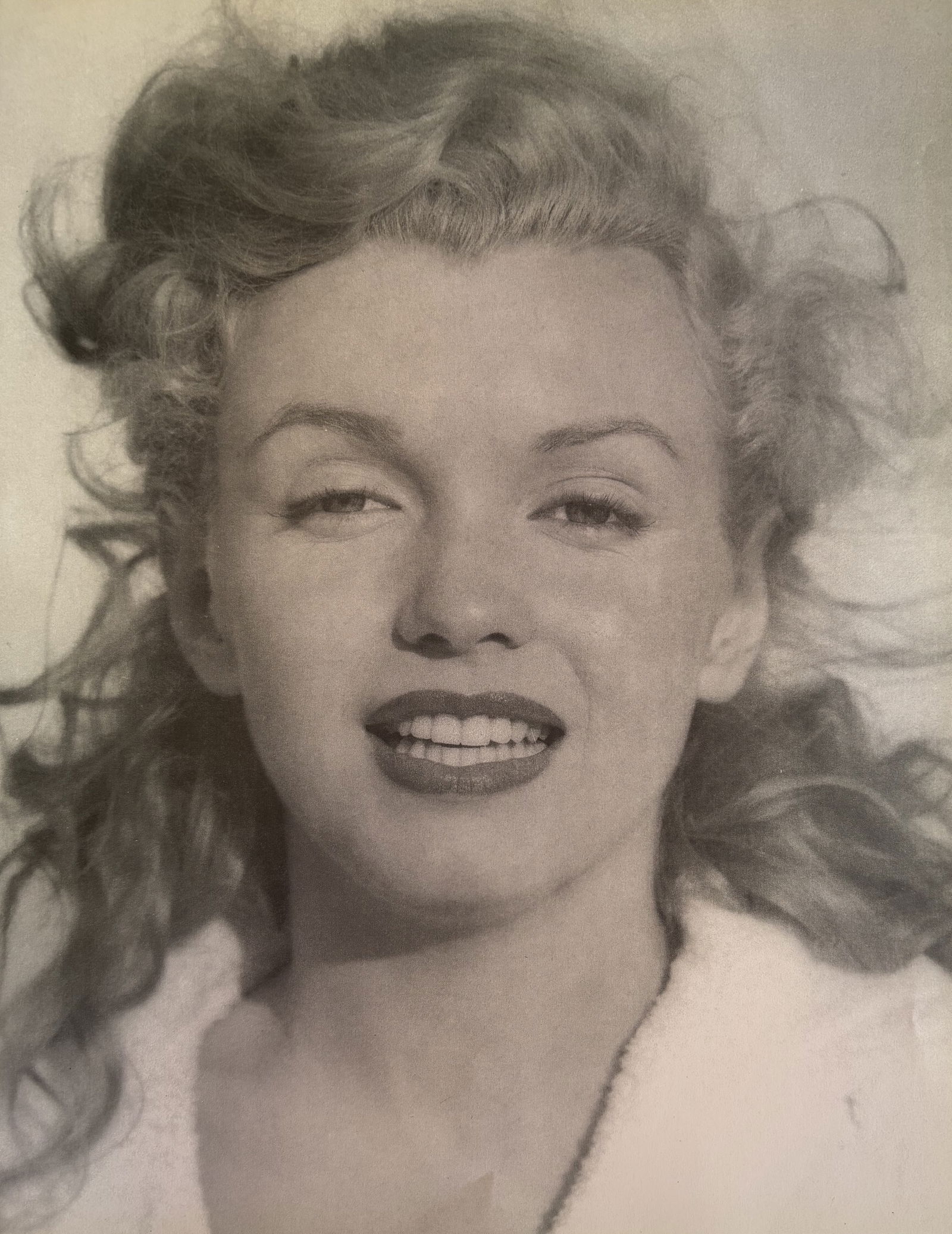 ANDRE D MARILYN MONROE DUOTONE PRINT: Andre D Marilyn Monroe Duotone Print mounted to board measuring at 9.25x11.75 inches