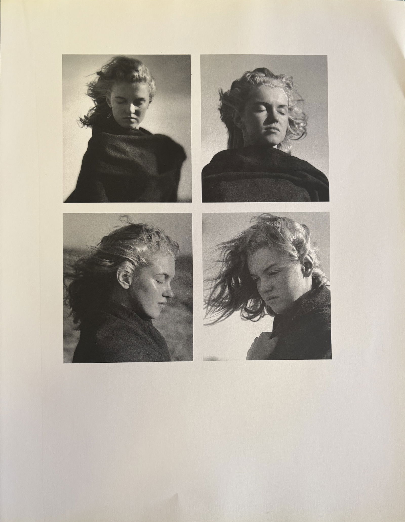 ANDRE D MARILYN MONROE DUOTONE PRINT: Andre D Marilyn Monroe Duotone Print mounted to board measuring at 9.5x12.25 inches