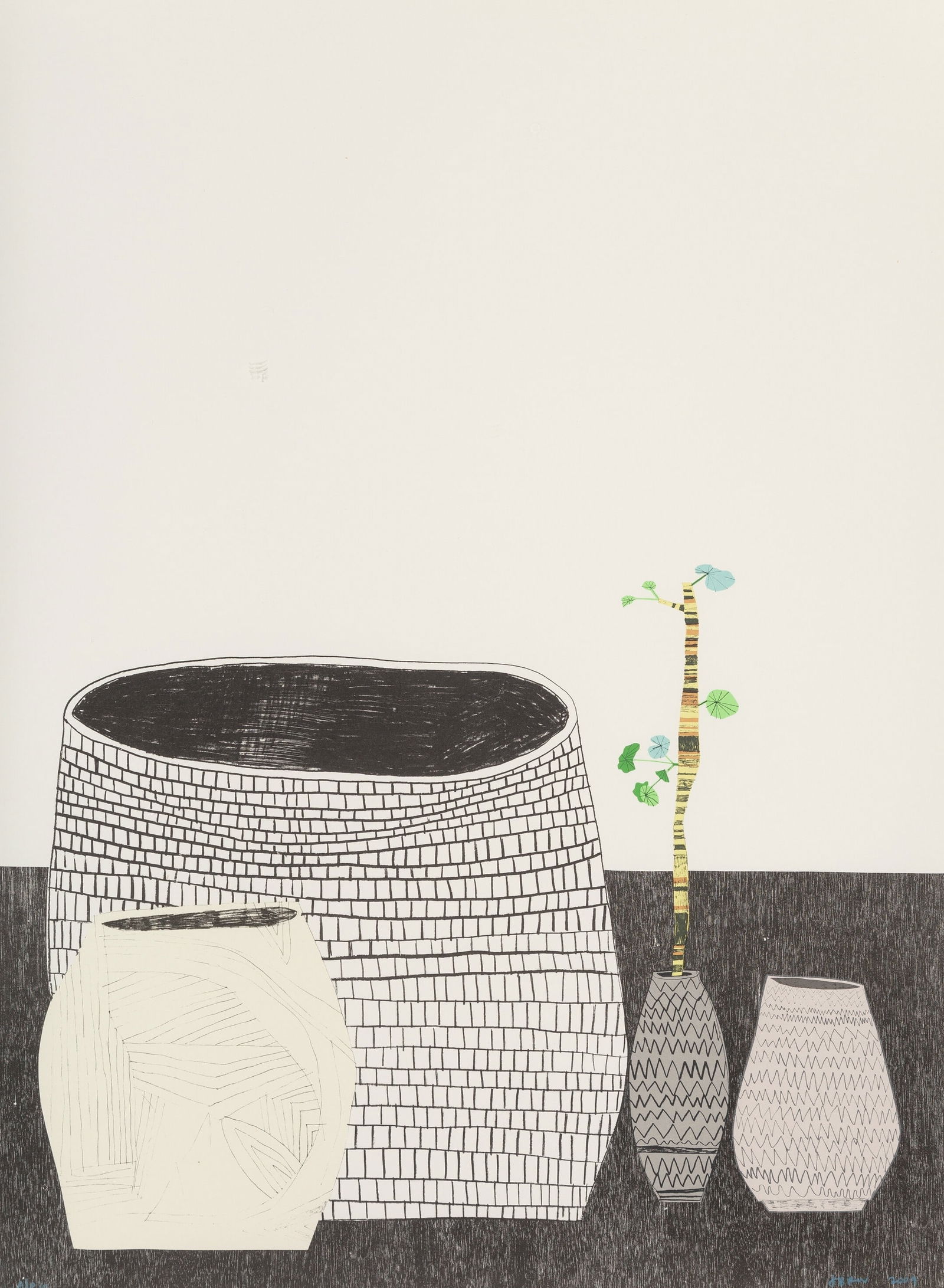 JONAS WOOD UNTITLED PRINT: Jonas Wood Untitled Print measuring at 30x40 inches.