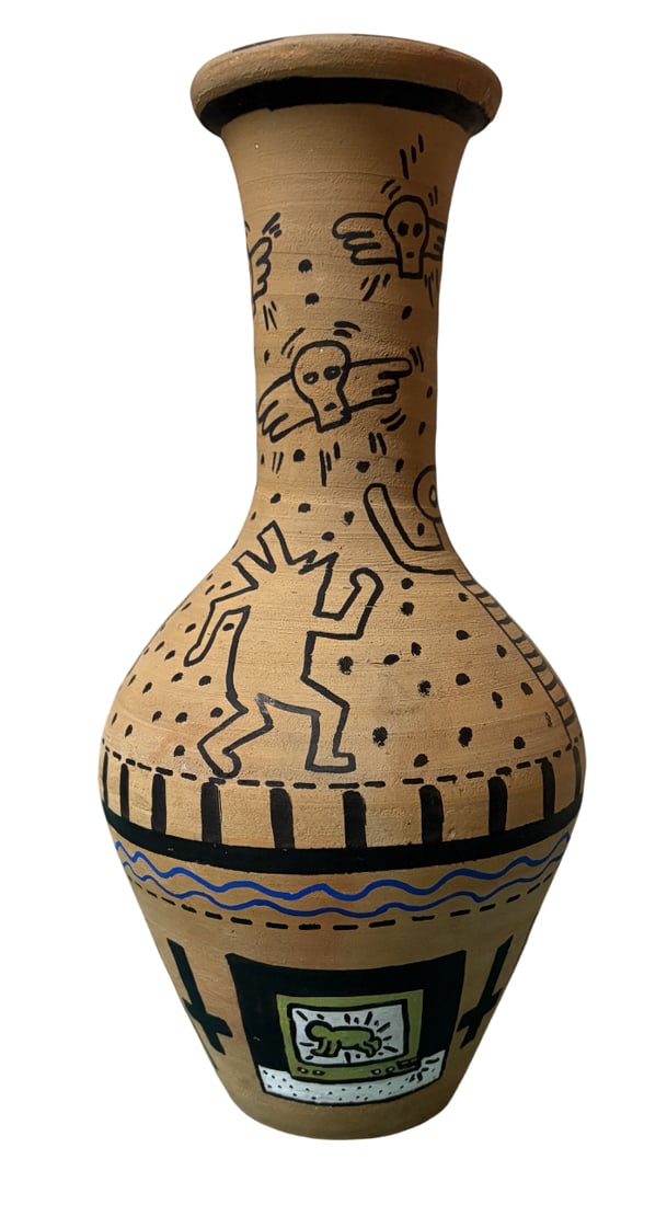 KEITH HARING INK DRAWING VASE (1 of 5)