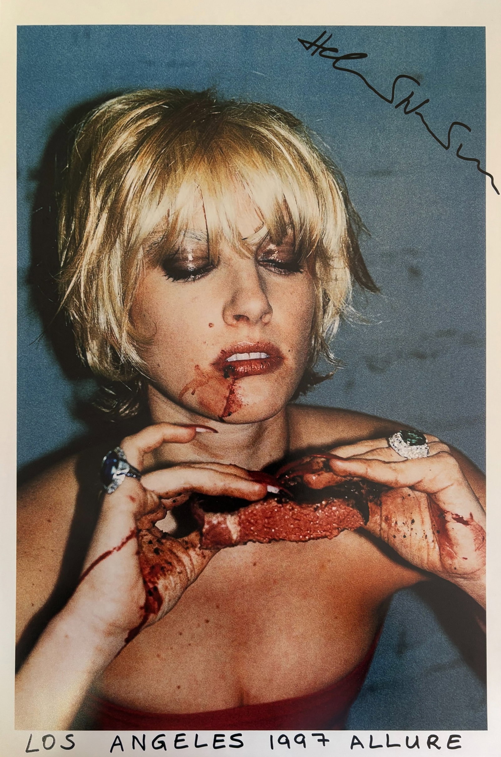 HELMUT NEWTON LOS ANGELES ALLURE PRINT: Helmut Newton Los Angeles Allure Print professionally mounted to conservation board measuring at 14.25x21.5 inches.
