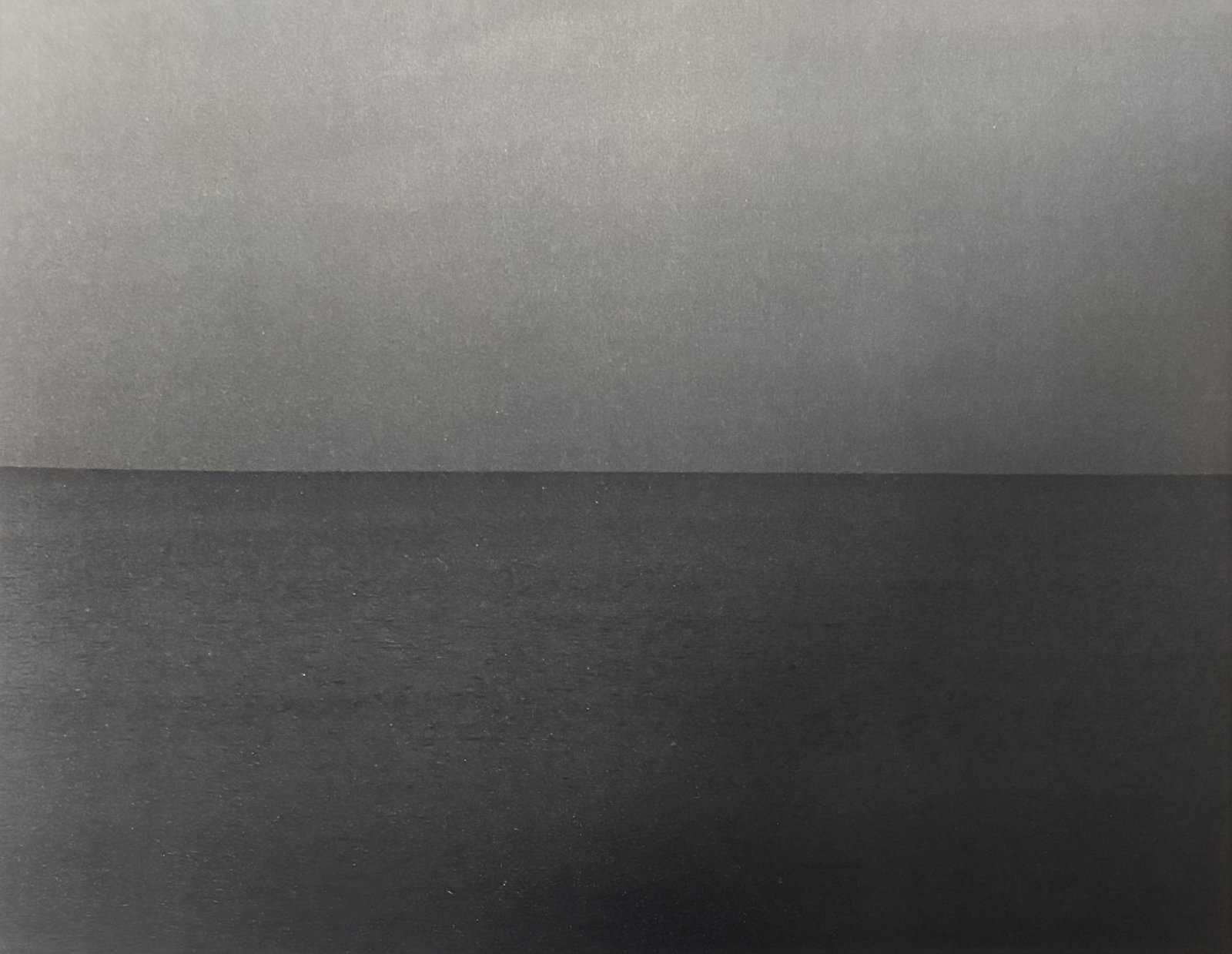 HIROSHI SUGIMOTO SEASCAPE DUOTONE PRINT: Hiroshi Sugimoto Seascape Duotone Print professionally mounted to conservation board measuring at 10.5x11 inches.