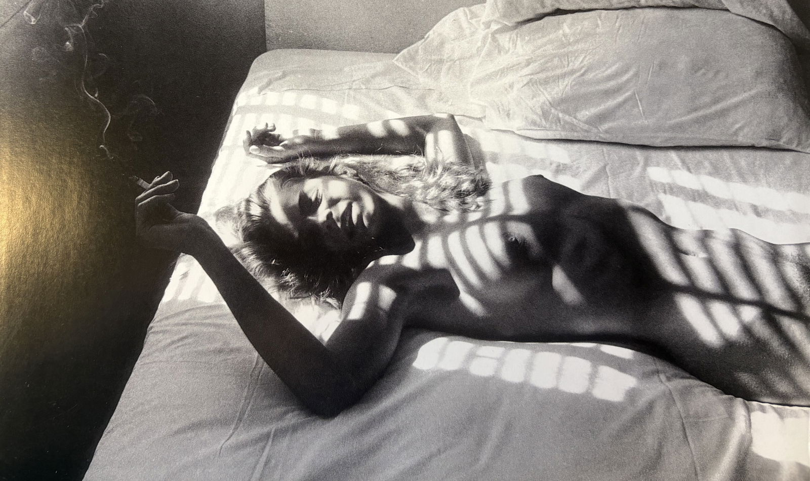 HELMUT NEWTON KRITSINE DEBELL PHOTO LITHO: Helmut Newton Kristine Debell Photo Litho mounted to board measuring at 6.5x9.5 inches.