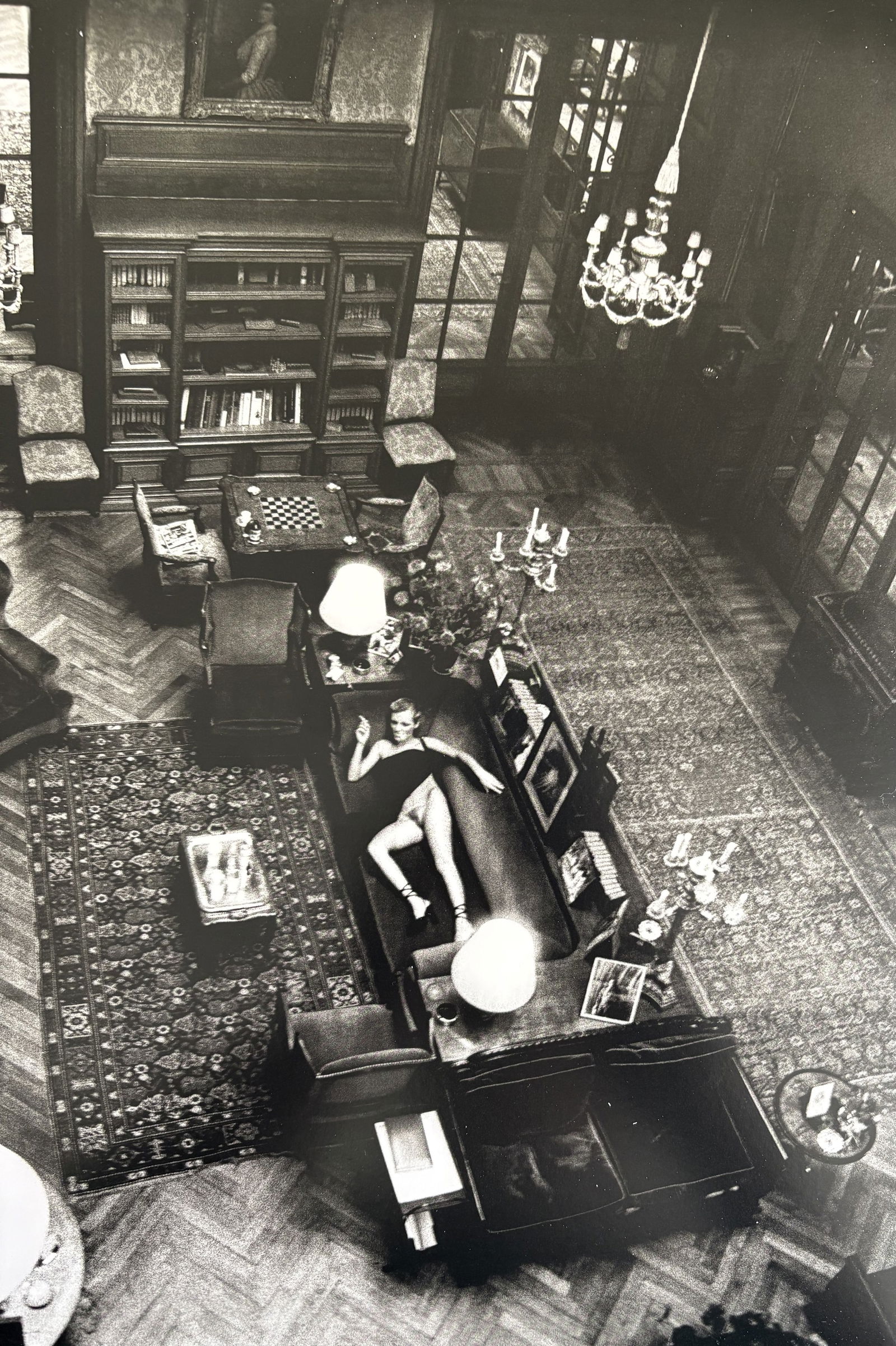 HELMUT NEWTON ROSELYN CHATEAU PHOTO LITHO: Helmut Newton Roselyn Chateau Photo Litho mounted to board measuring at 9x14 inches.