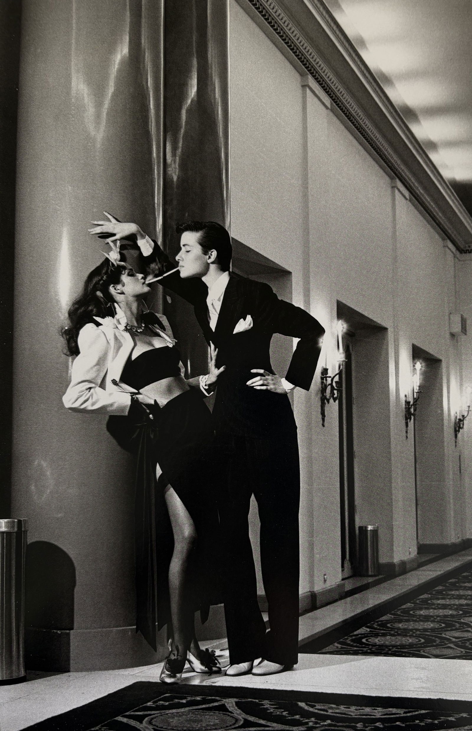 HELMUT NEWTON VANESSA PARADIS PHOTO LITHO: Helmut Newton Vanessa Paradis Photo Litho mounted to board measuring at 9x14 inches.