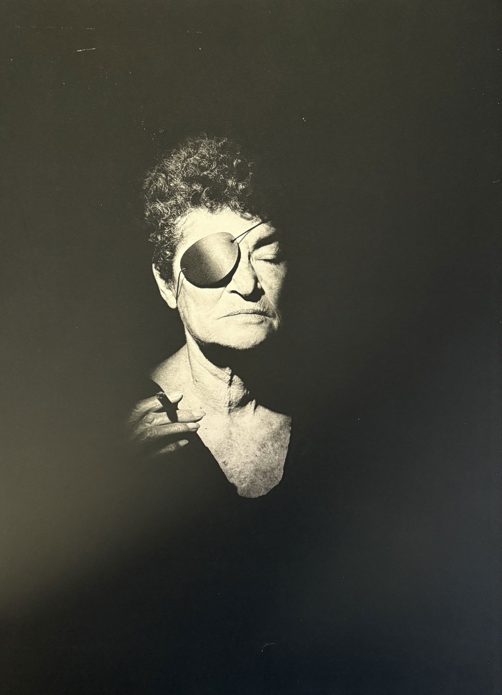 HERB RITTS JULIET MAN RAY EYE PATCH GRAVURE: Herb Ritts Juliet Man Ray Eye Patch Gravure mounted to board measuring at 10.5x14 inches.