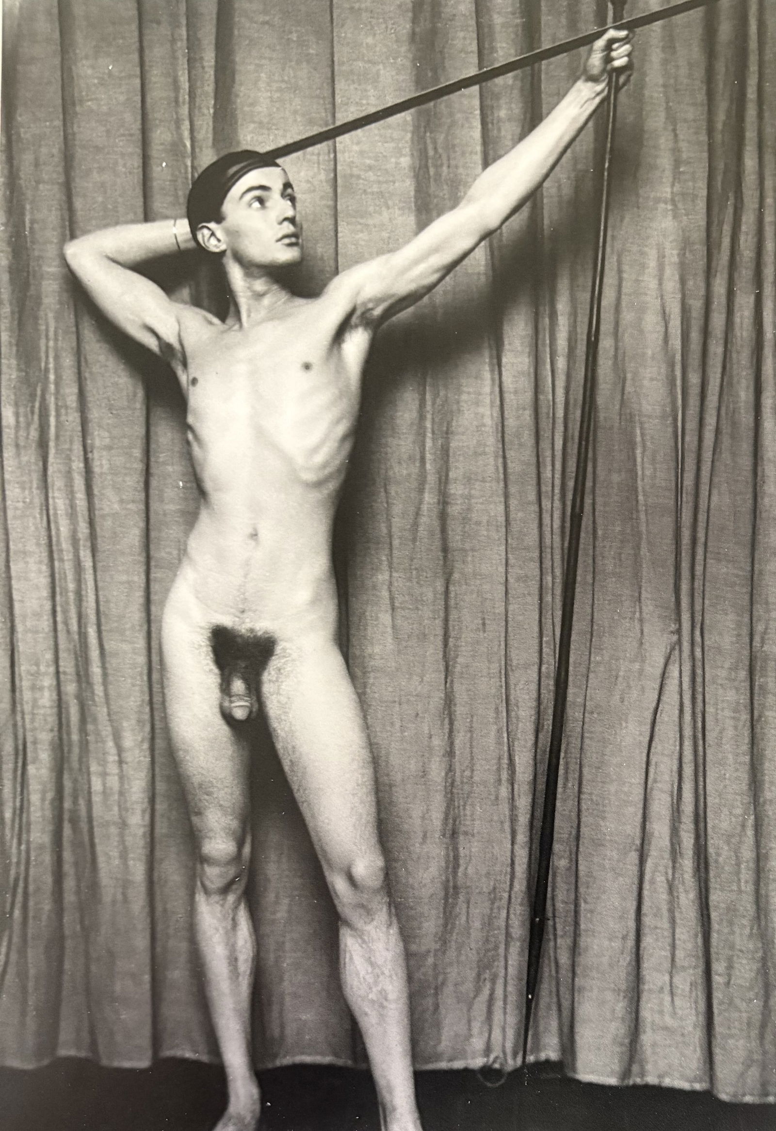 MAN RAY GEORGE PLATT LYNES PHOTO LITHO: Man Ray George Platt Lynes Photo Litho mounted to board measuring at 6.25x8 inches.