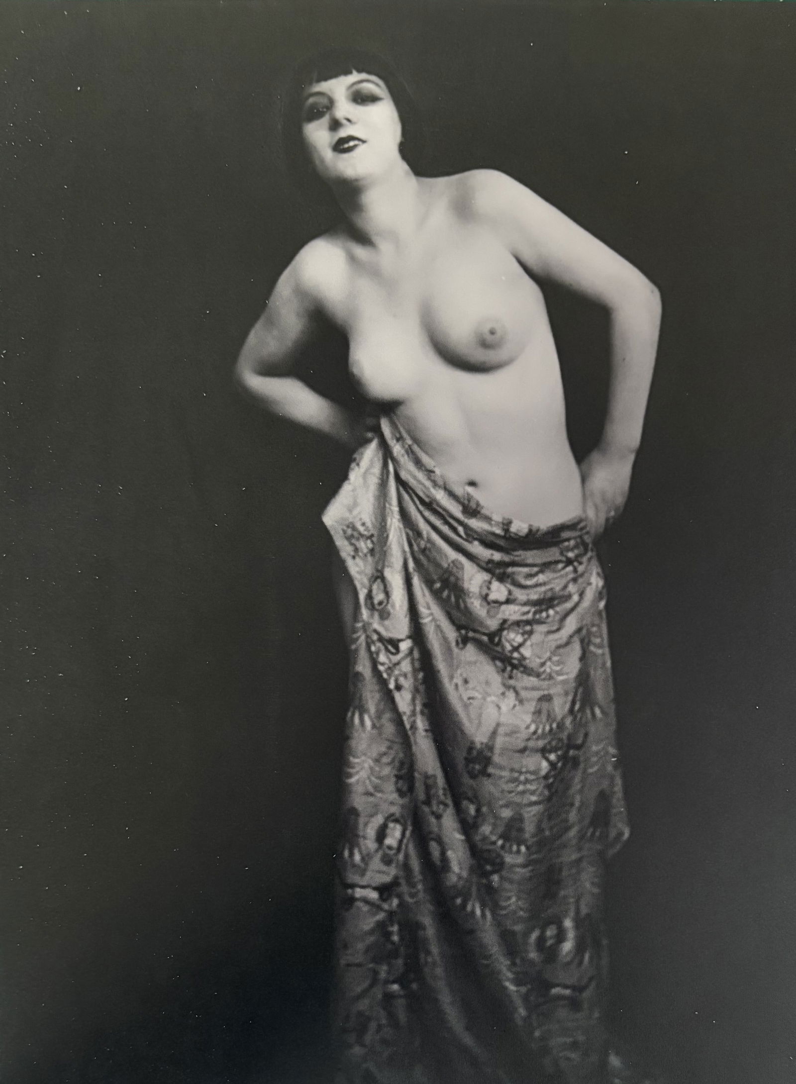 MAN RAY KIKI DE MONTPARNASSE PHOTO LITHO: Man Ray Kiki De Montparnasse Photo Litho mounted to board measuring at 6.25x8 inches.