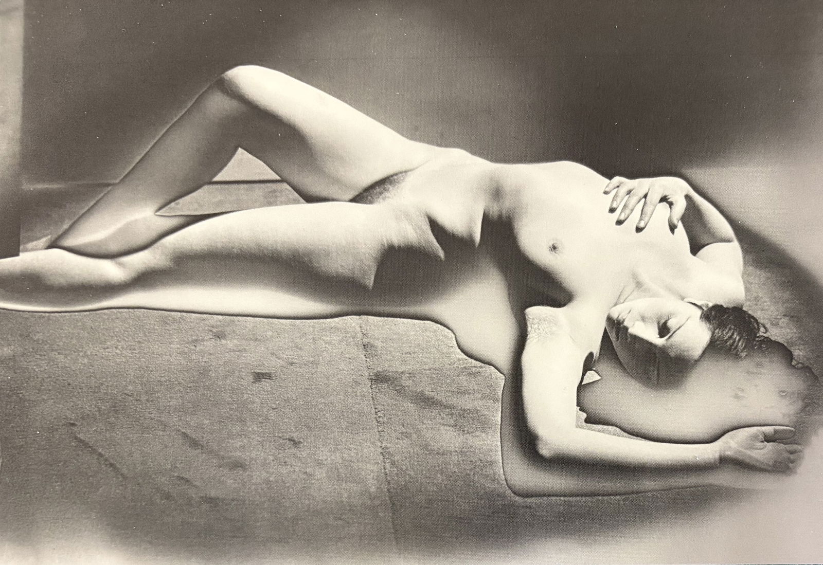 MAN RAY PRIMAT DE LA MATRIERE LITHO: Man Ray Primat de la Matriere Litho mounted to board measuring at 4.5x6.25 inches.