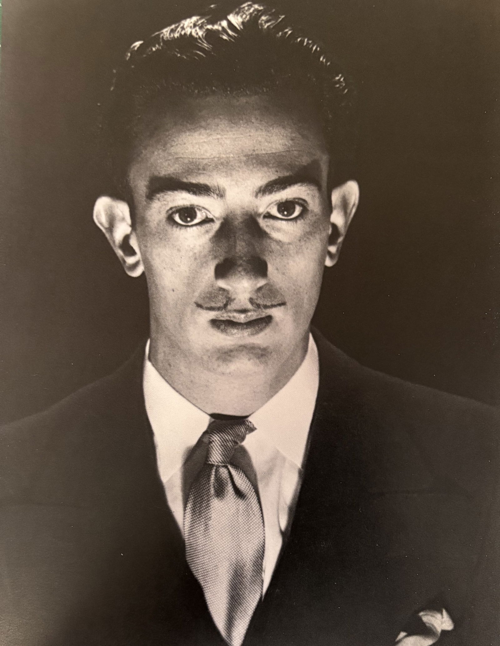 MAN RAY SALVADOR DALI PHOTO LITHO: Man Ray Salvador Dali Photo Litho mounted to board measuring at 6.25x8 inches.