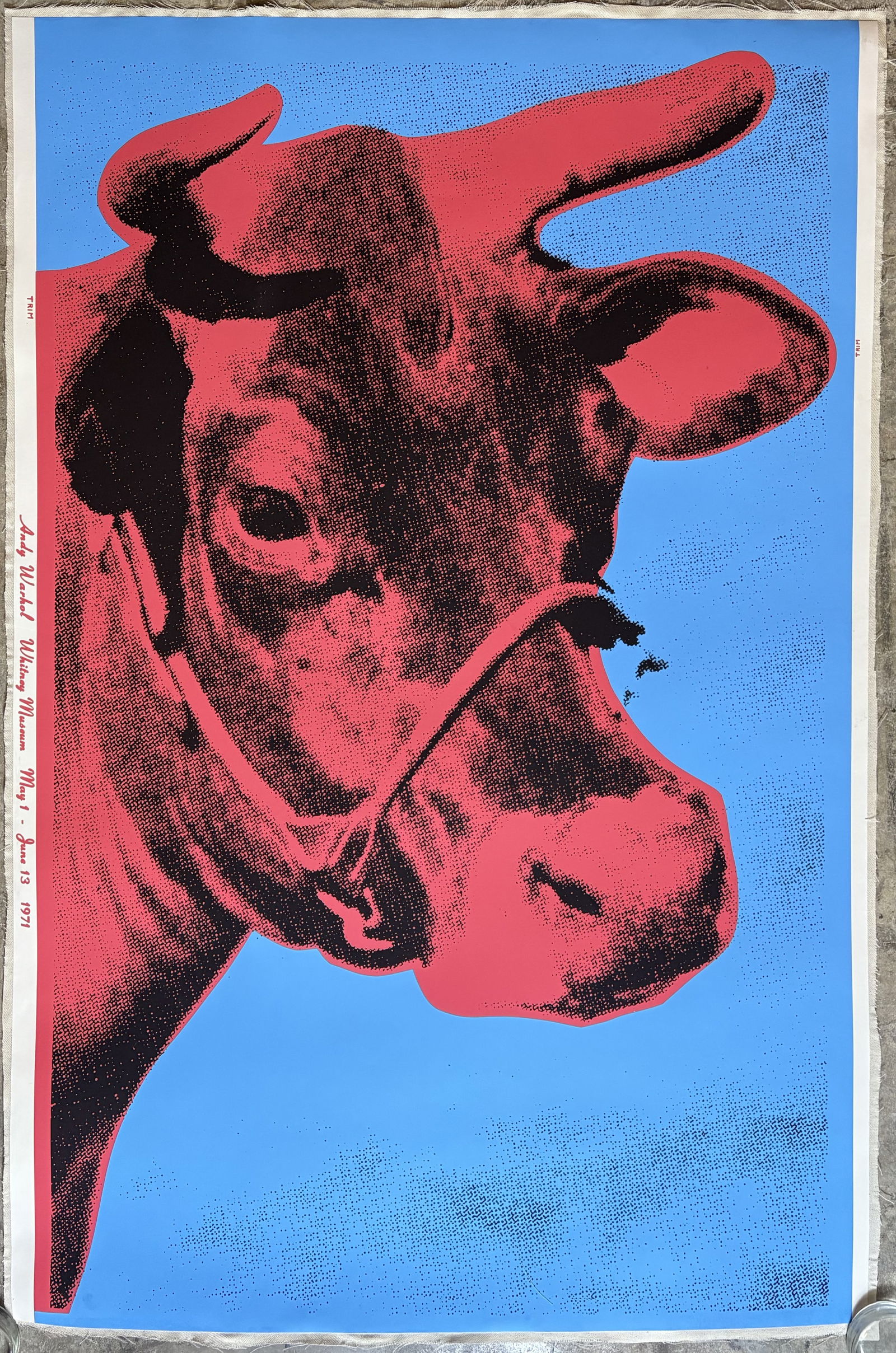 ANDY WARHOL COW WALLPAPER: Andy Warhol Cow Wallpaper measuring at 30x46 inches.