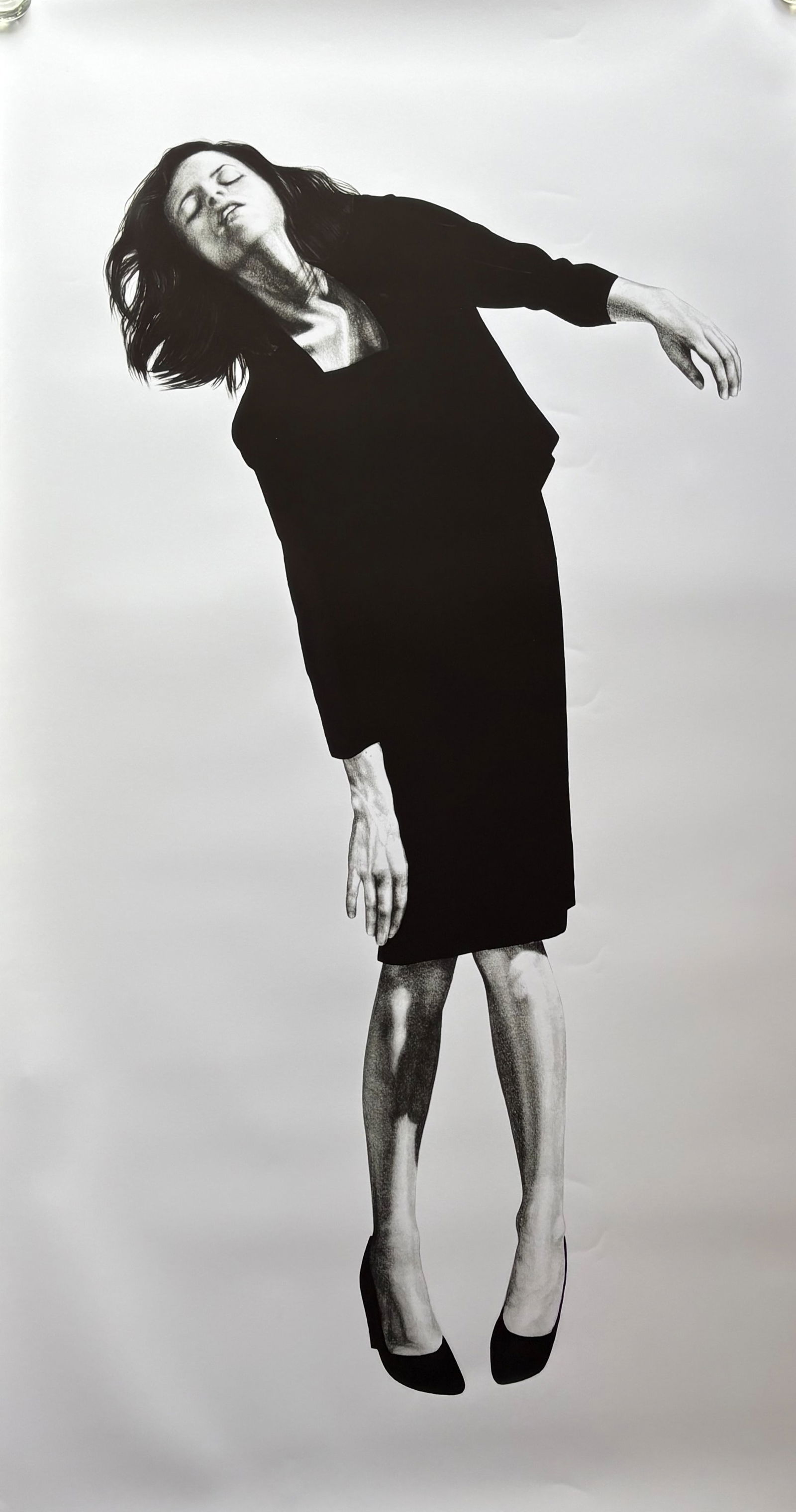 ROBERT LONGO WOMAN FALLING PRINT: Robert Longo Woman Falling Print measuring at 43x79 inches.