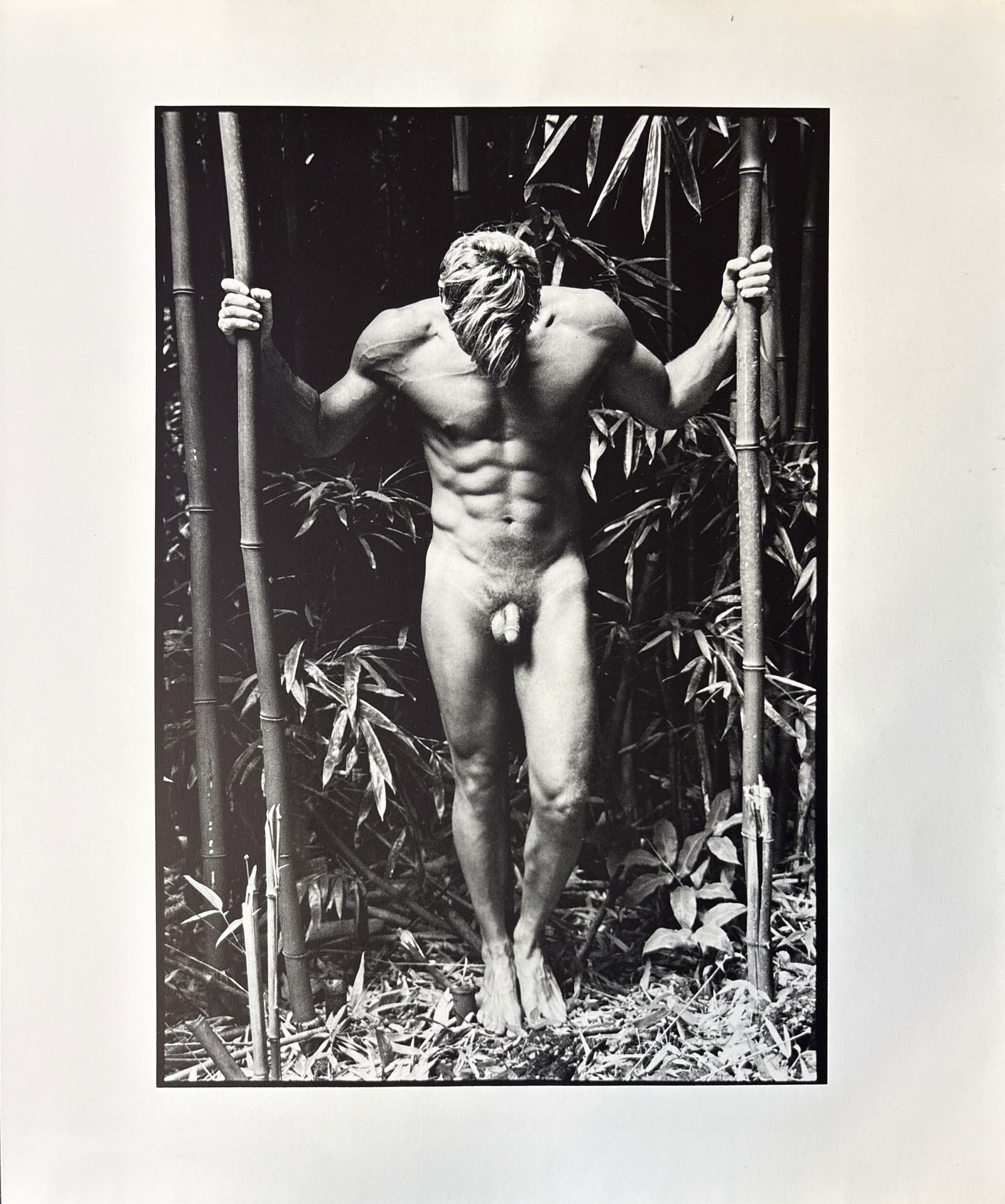 TOM BIANCHI MALE NUDE PHOTO LITHO: Tom Bianchi Male Nude Photo Litho mounted to same size board measuring at 9.25x11.25 inches