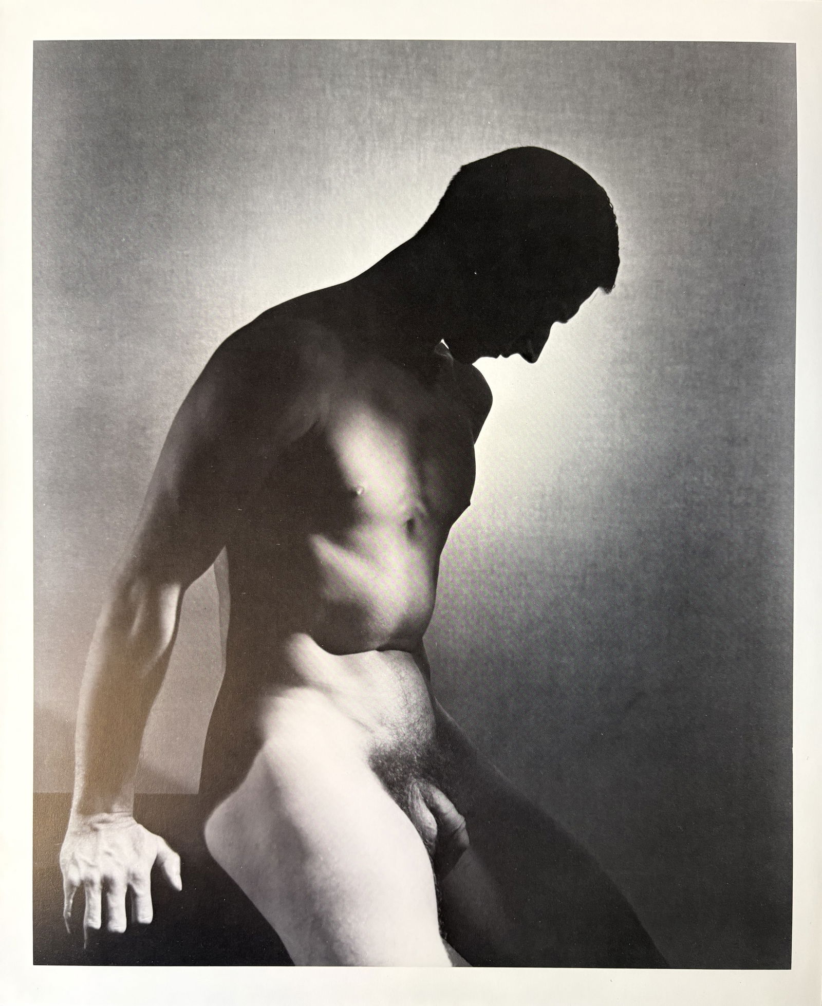 GEORGE PLATT LYNES MALE NUDE GRAVURE: George Platt Lynes Male Nude Gravure mounted to same size board measuring at 9.75x12.25 inches