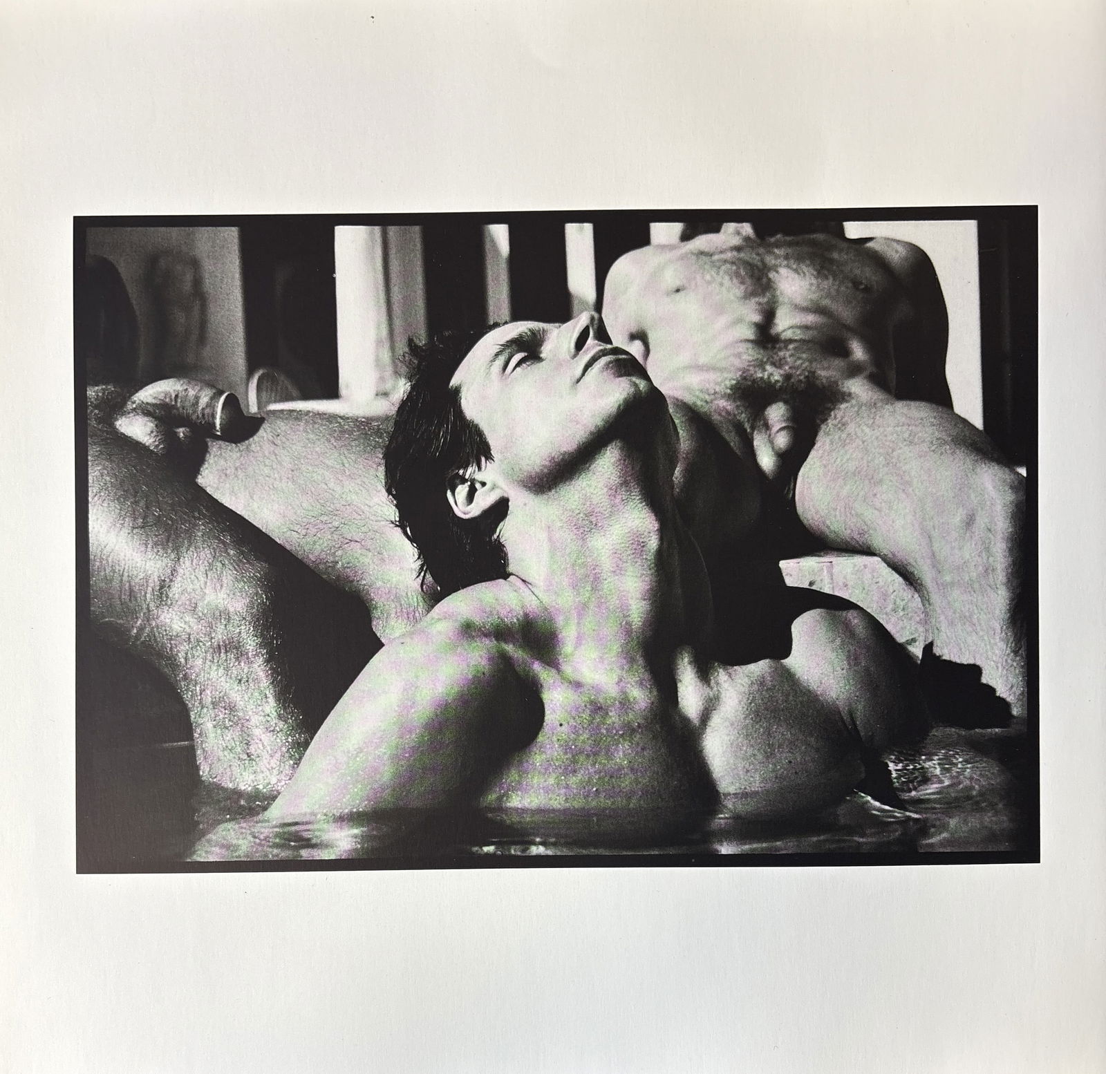 TOM BIANCHI MALES IN POOL NUDE PHOTO LITHO: Tom Bianchi Males in Pool nude Photo Litho mounted to same size board measuring at 10.5x10.5 inches