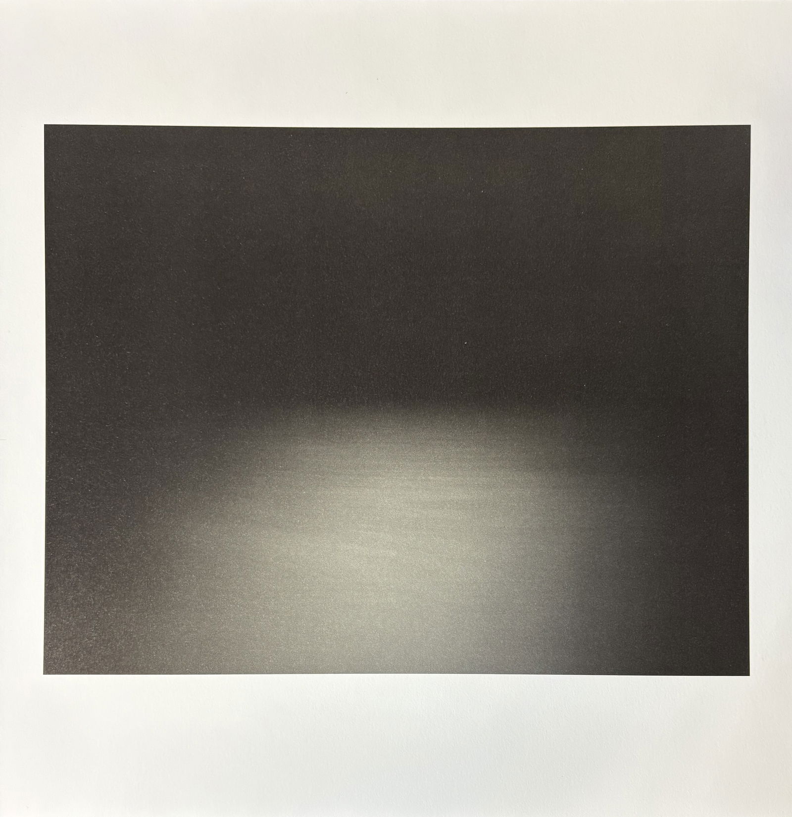 HIROSHI SUGIMOTO SOUTH PACIFIC OCEAN LITHO: Hiroshi Sugimoto South Pacific Ocean Litho mounted to same size board measuring at 11x11 inches