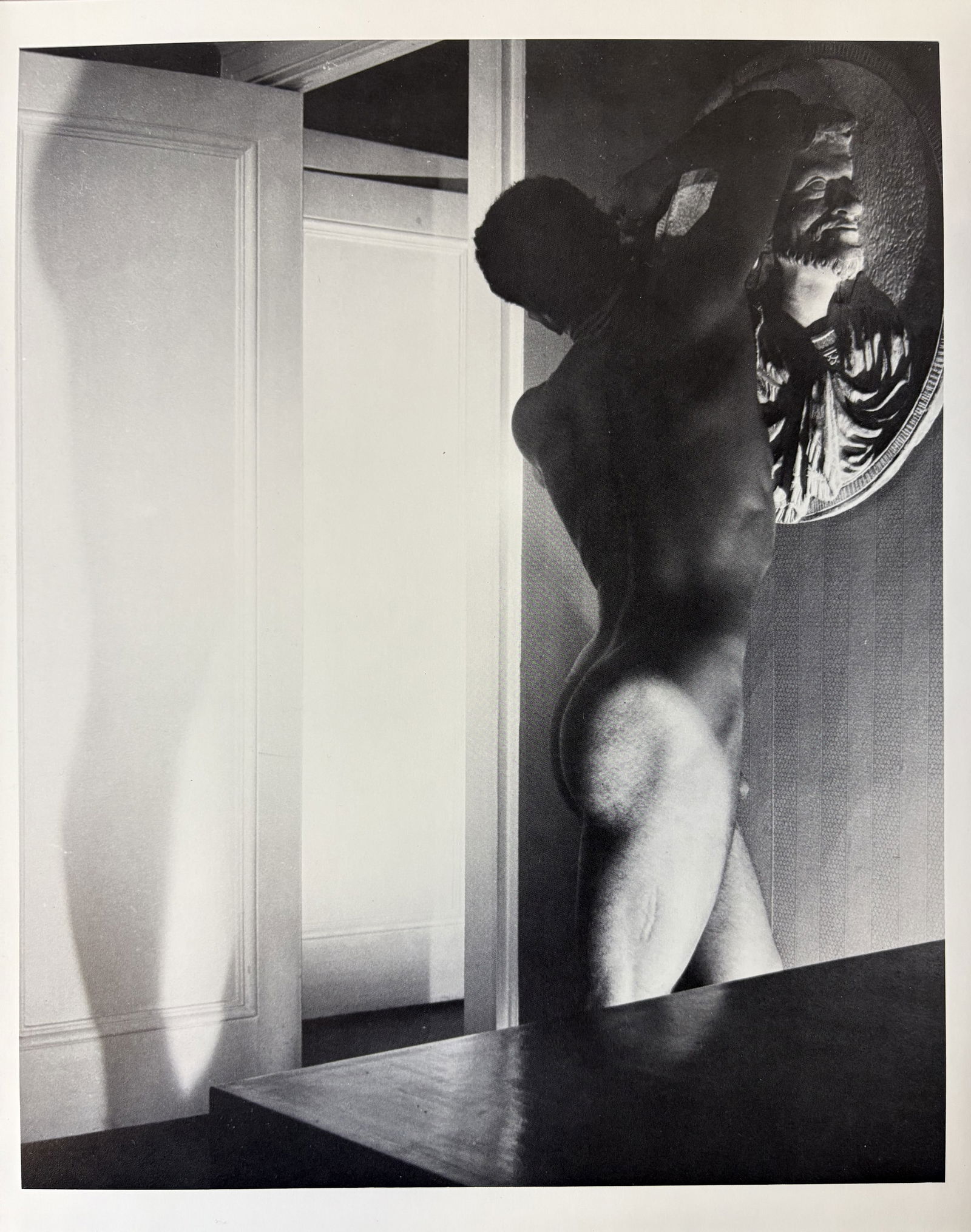 GEORGE PLATT LYNES MALE NUDE GRAVURE: George Platt Lynes Male Nude Gravure mounted to same size board measuring at 9.75x12.25 inches
