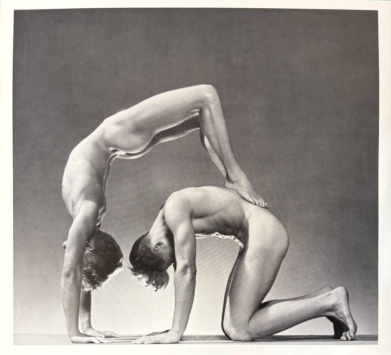 GEORGE PLATT LYNES TWO NUDES GRAVURE: George Platt Lynes Two Nudes Gravure mounted to same size board measuring at 10x10.75 inches