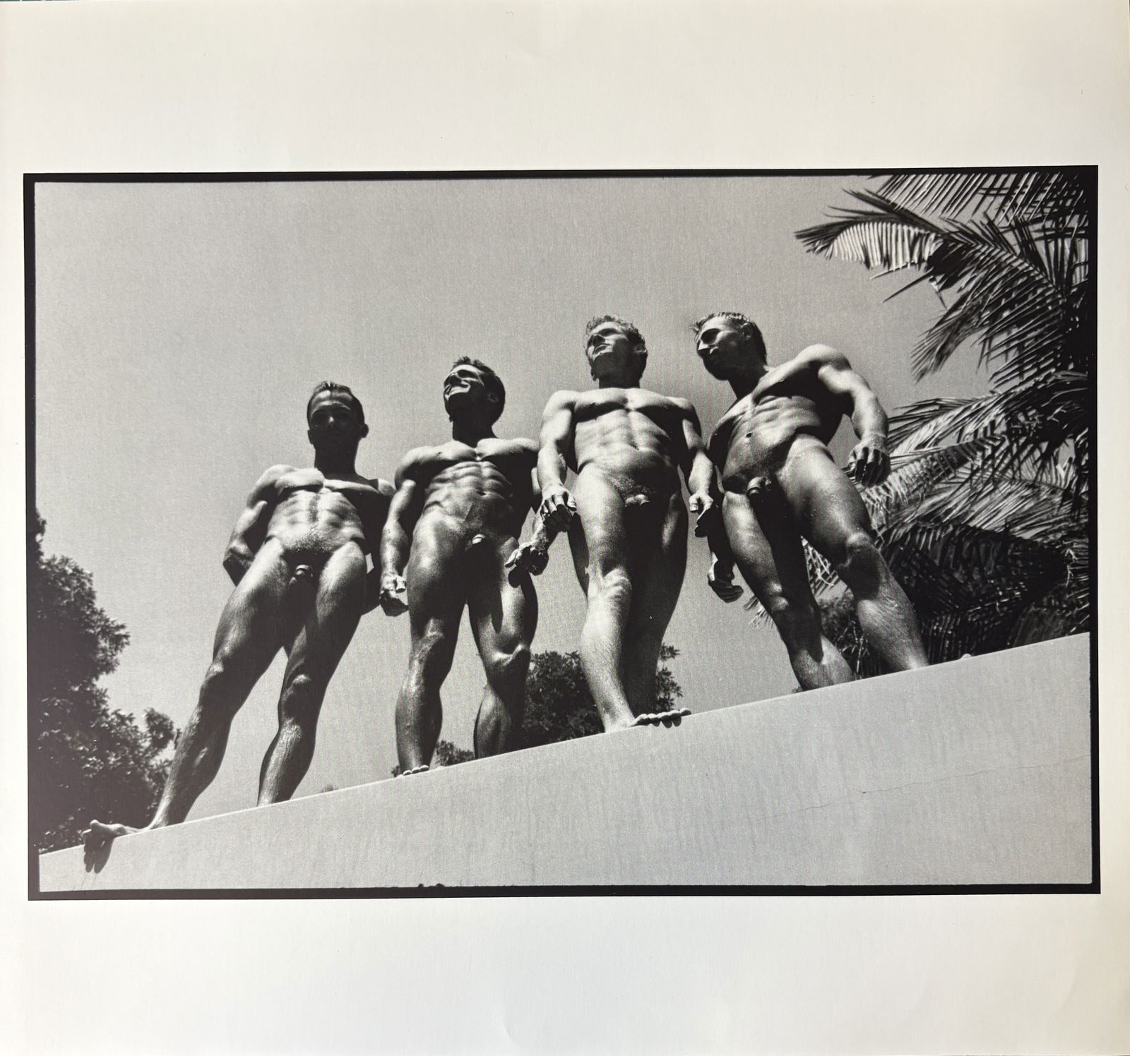 TOM BIANCHI MALE NUDE LITHO: Tom Bianchi Male Nude Litho mounted to same size board measuring at 10.25x11 inches