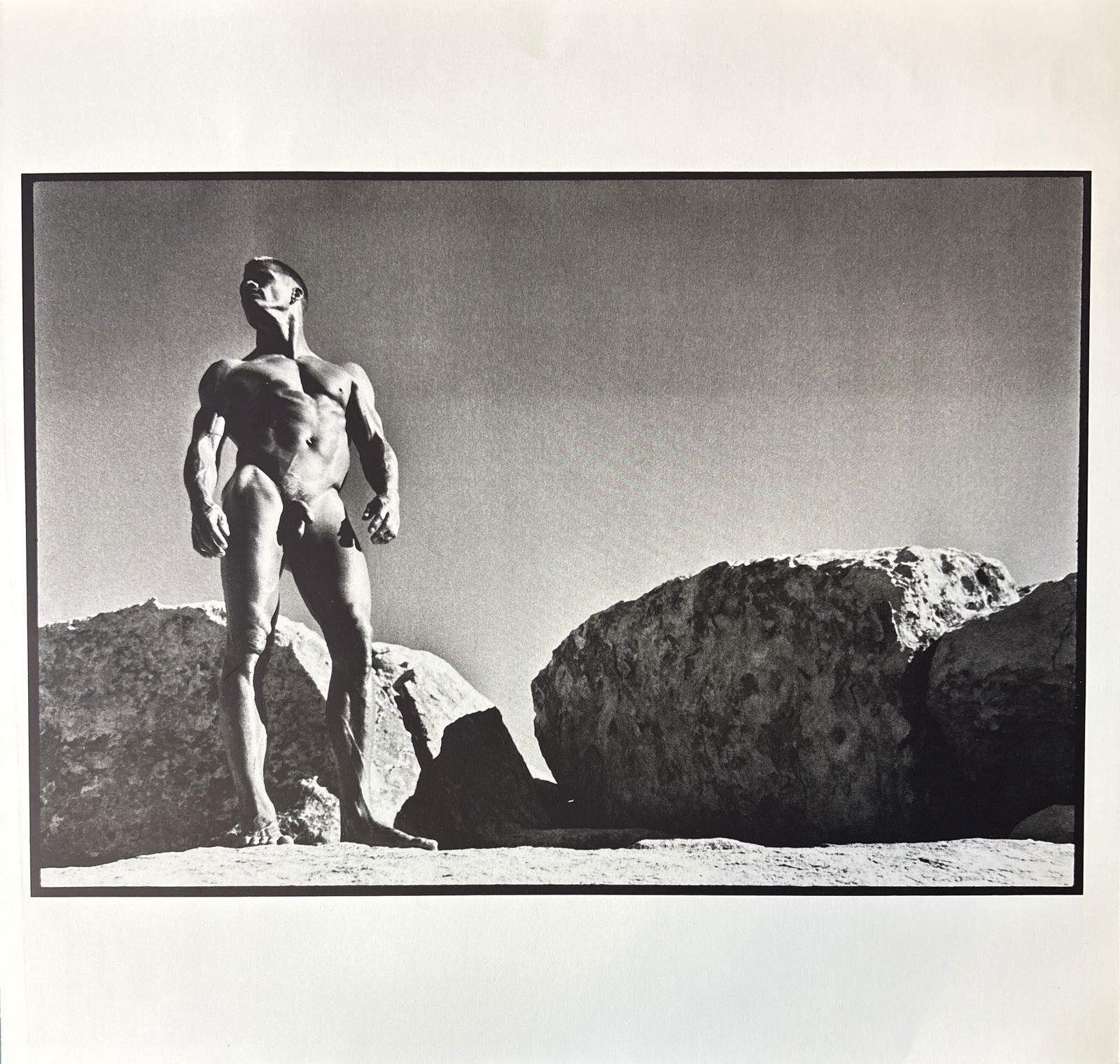 TOM BIANCHI STANDING NUDE LITHO: Tom Bianchi Standing Nude Litho mounted to same size board measuring at 10.5x11 inches