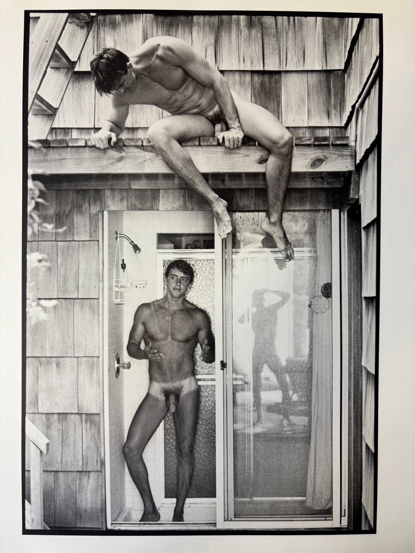 TOM BIANCHI EROTIC MALE NUDE PHOTO LITHO: Tom Bianchi Erotic Male Nude Photo Litho mounted to same size board measuring at 9.5x11.25 inches