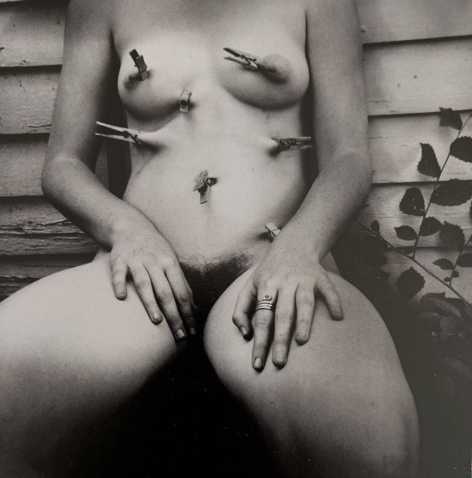 FRANCESCA WOODMAN UNTITLED PHOTO LITHO: Francesca Woodman Untitled Photo Litho mounted to same size board measuring at 4.5x4.75 inches